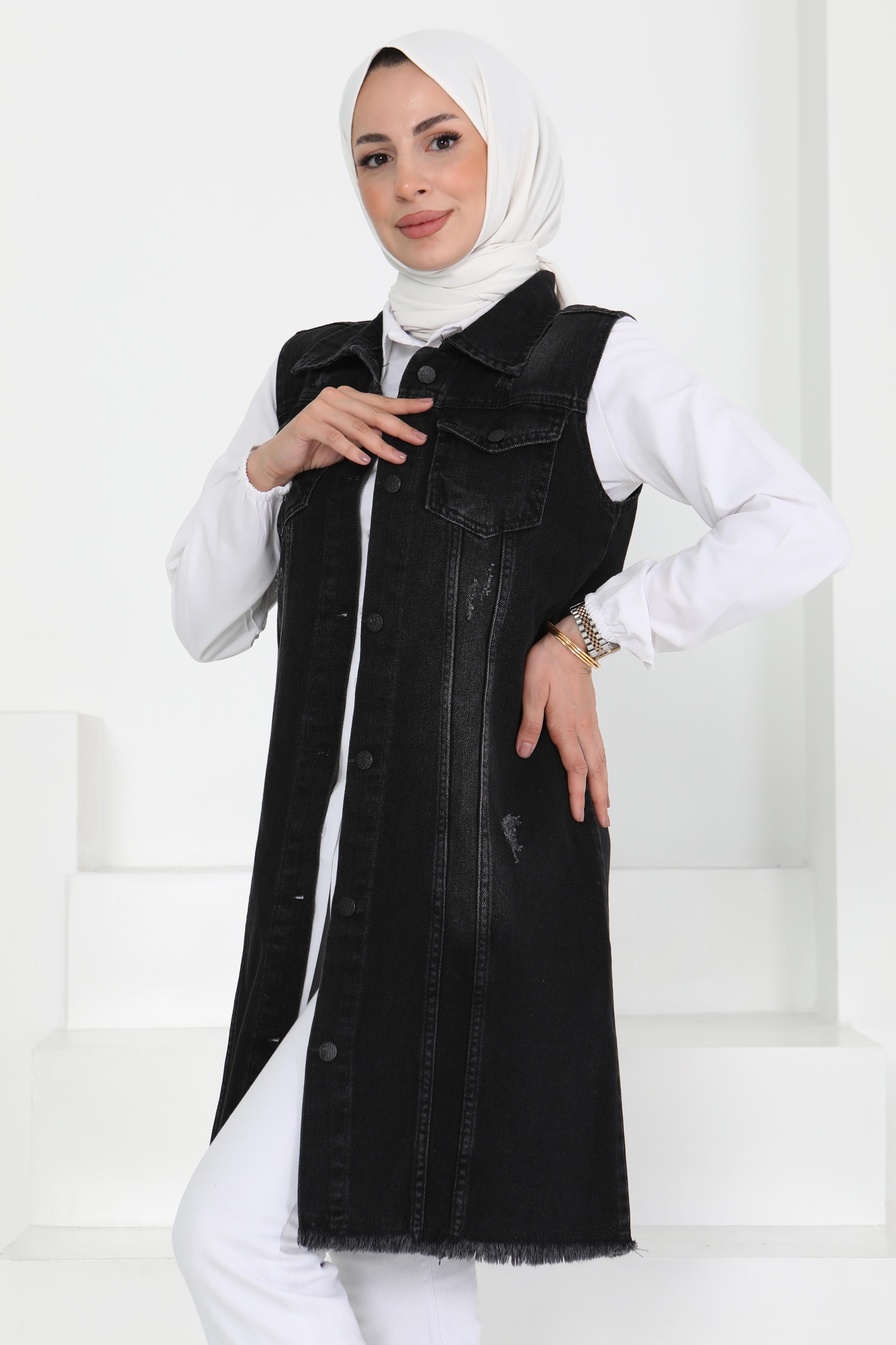 Çift Cepli Demin Yelek - 27160 - 3