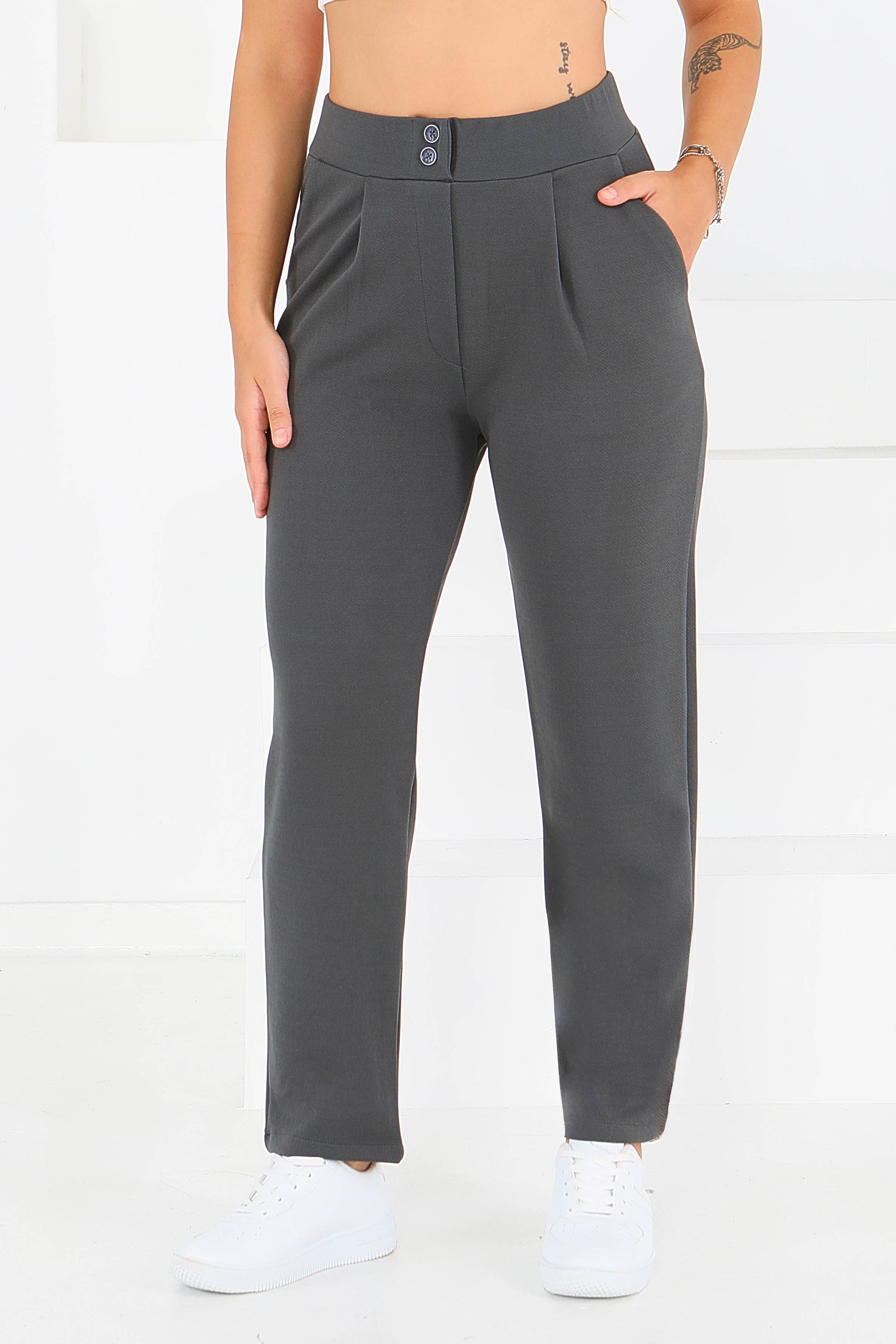 Çift Düğmeli Spor Pantolon - 27352 - 2