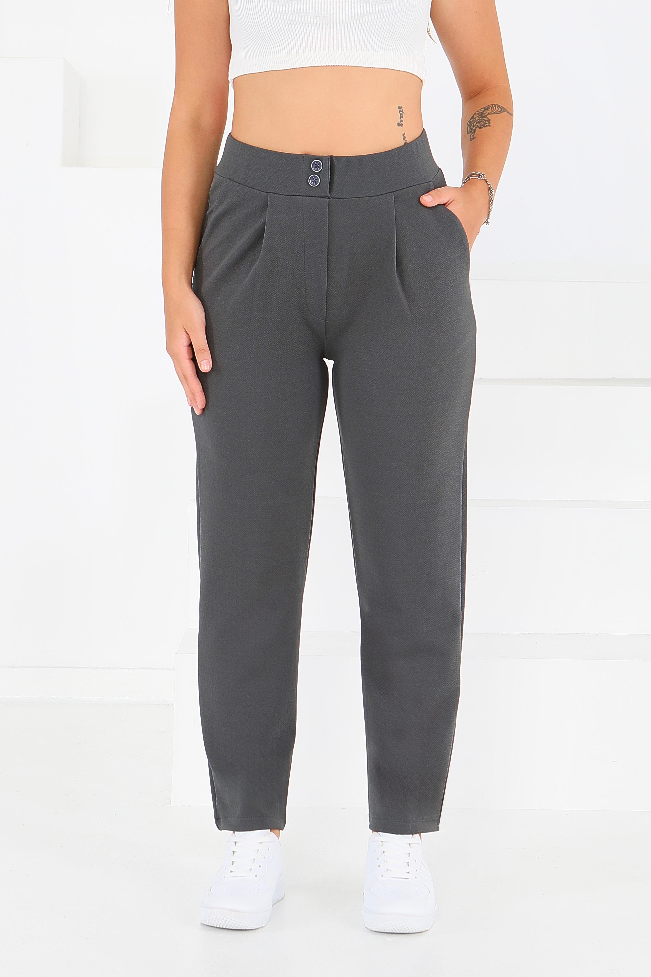 Çift Düğmeli Spor Pantolon - 27352 - 3