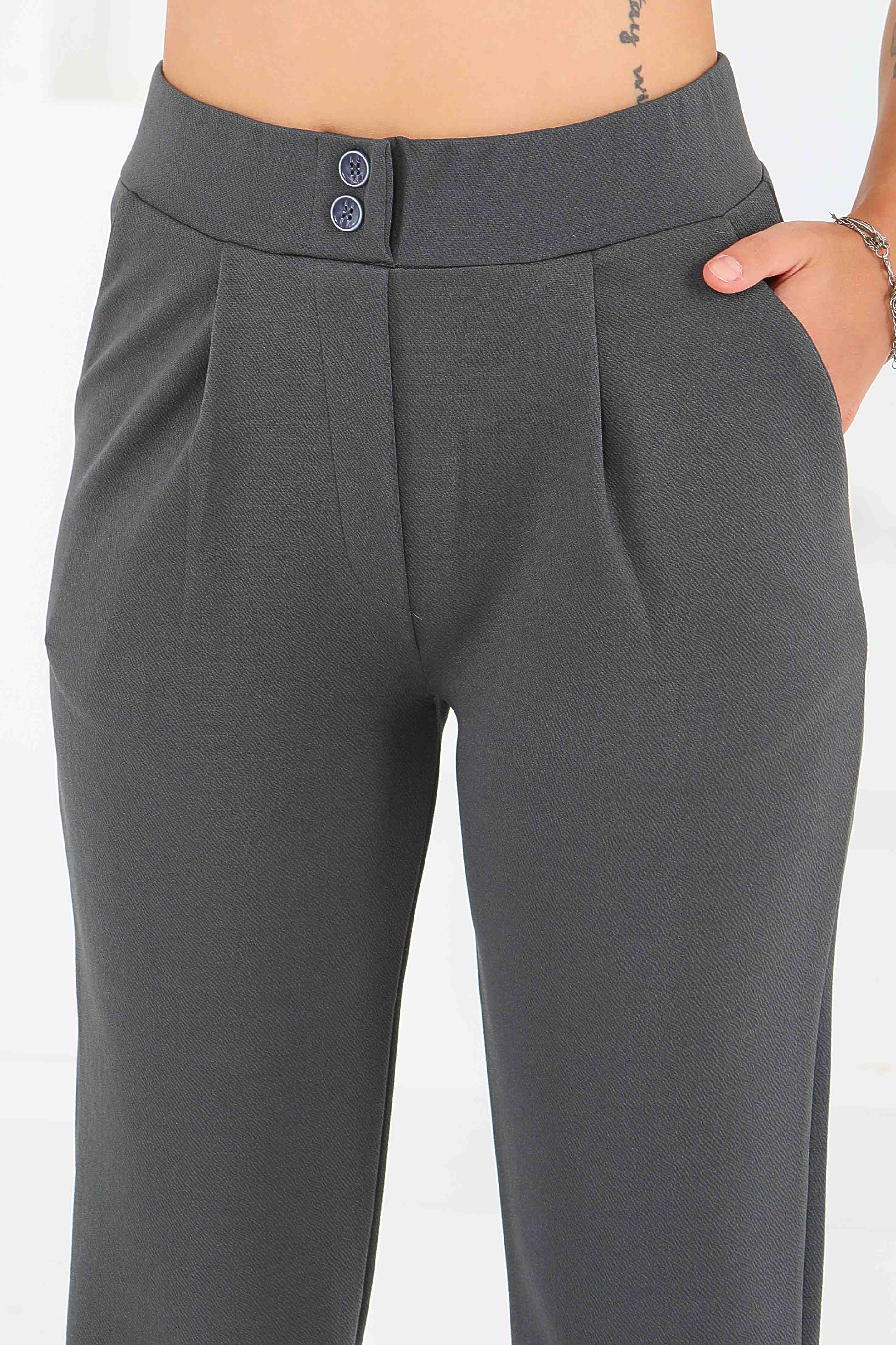 Çift Düğmeli Spor Pantolon - 27352 - 4