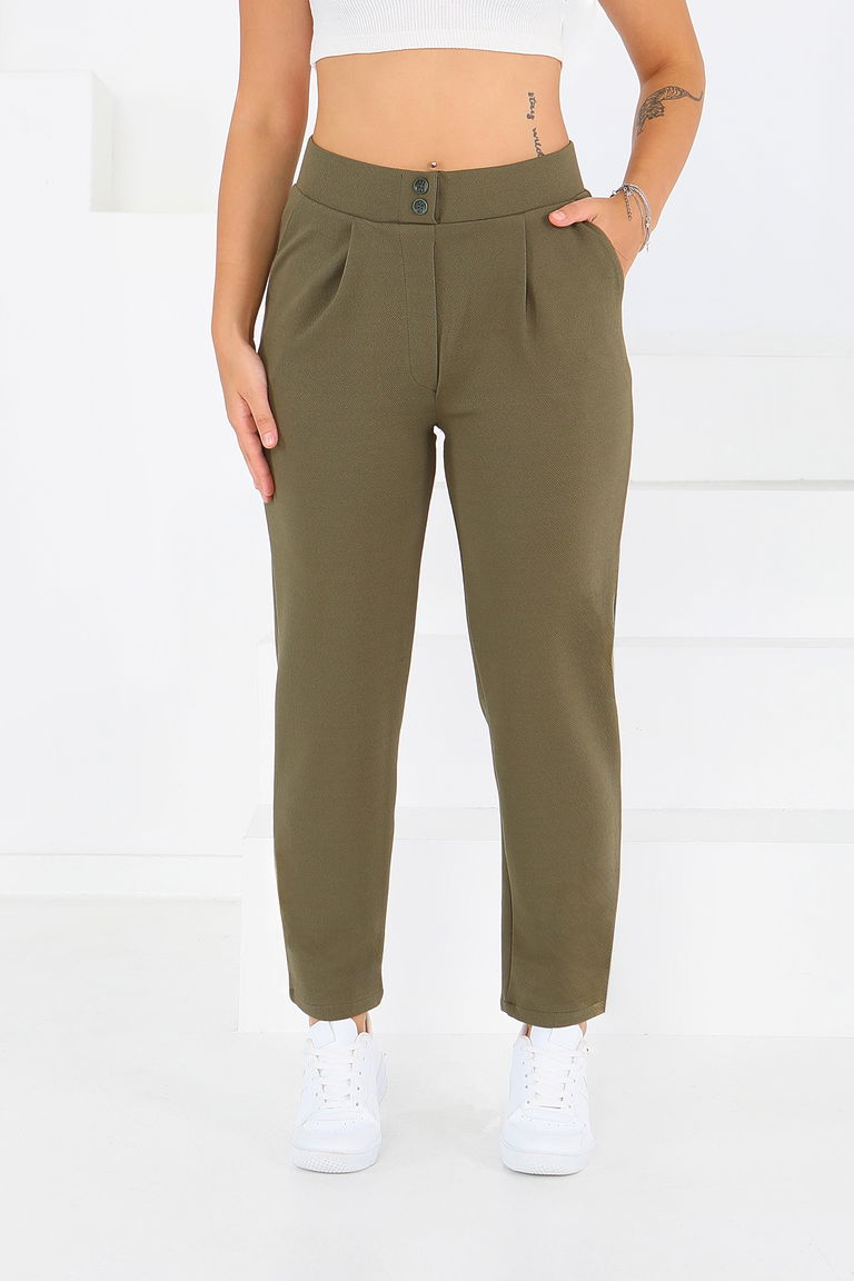 Çift Düğmeli Spor Pantolon - 27352 - TOFİSA