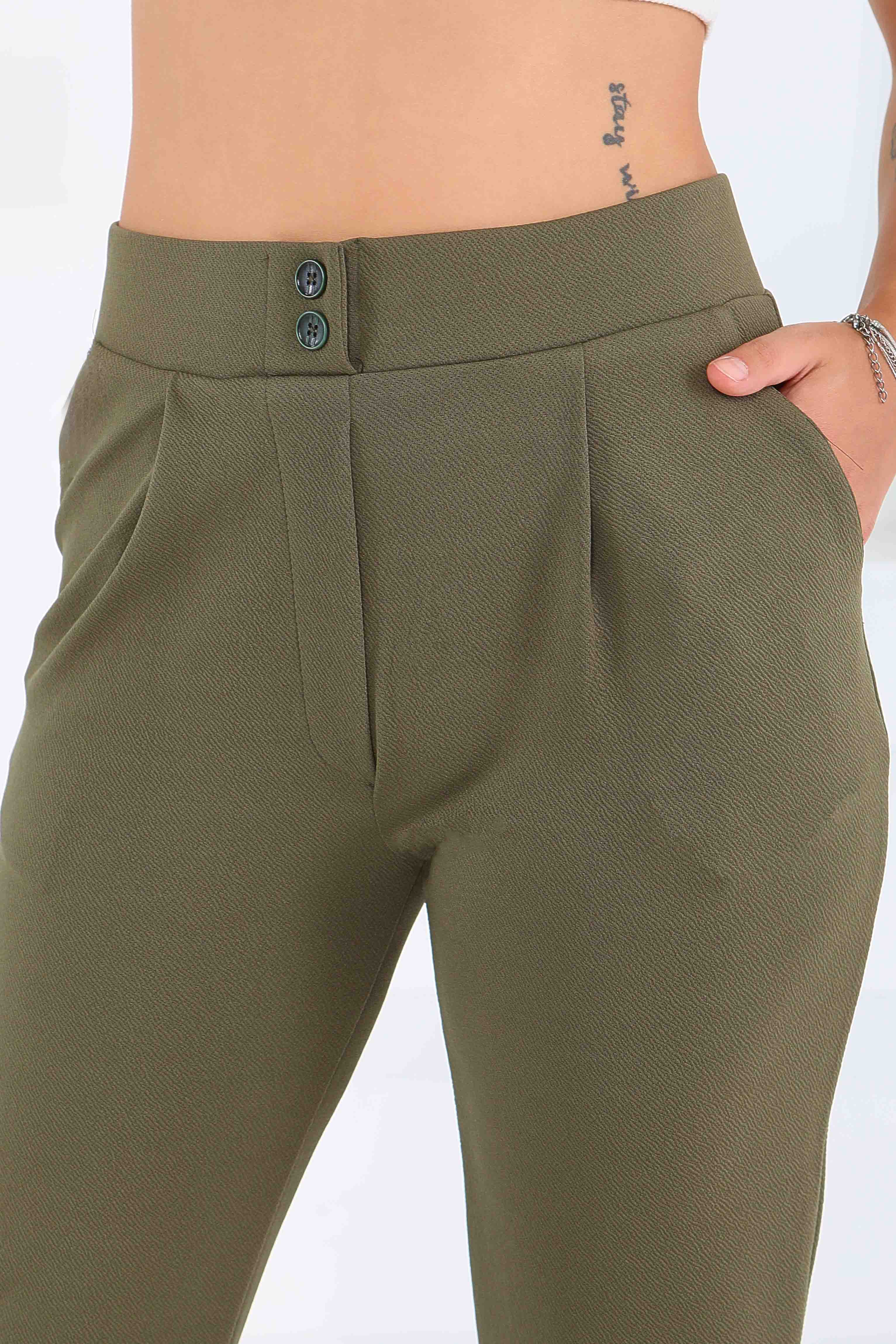 Çift Düğmeli Spor Pantolon - 27352 - 3