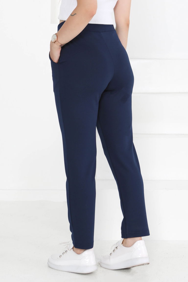 Çift Düğmeli Spor Pantolon Lacivert - 27352 - TOFİSA