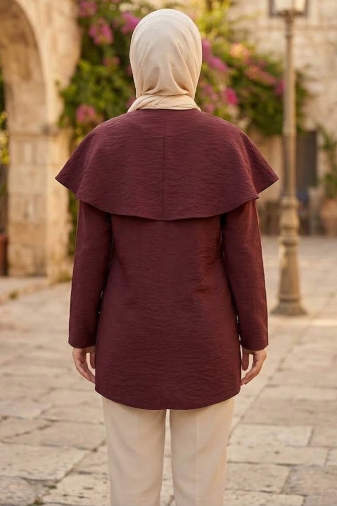 Çift Düğüm Detaylı Tunik Mürdüm - 28953-MURDUM - 3
