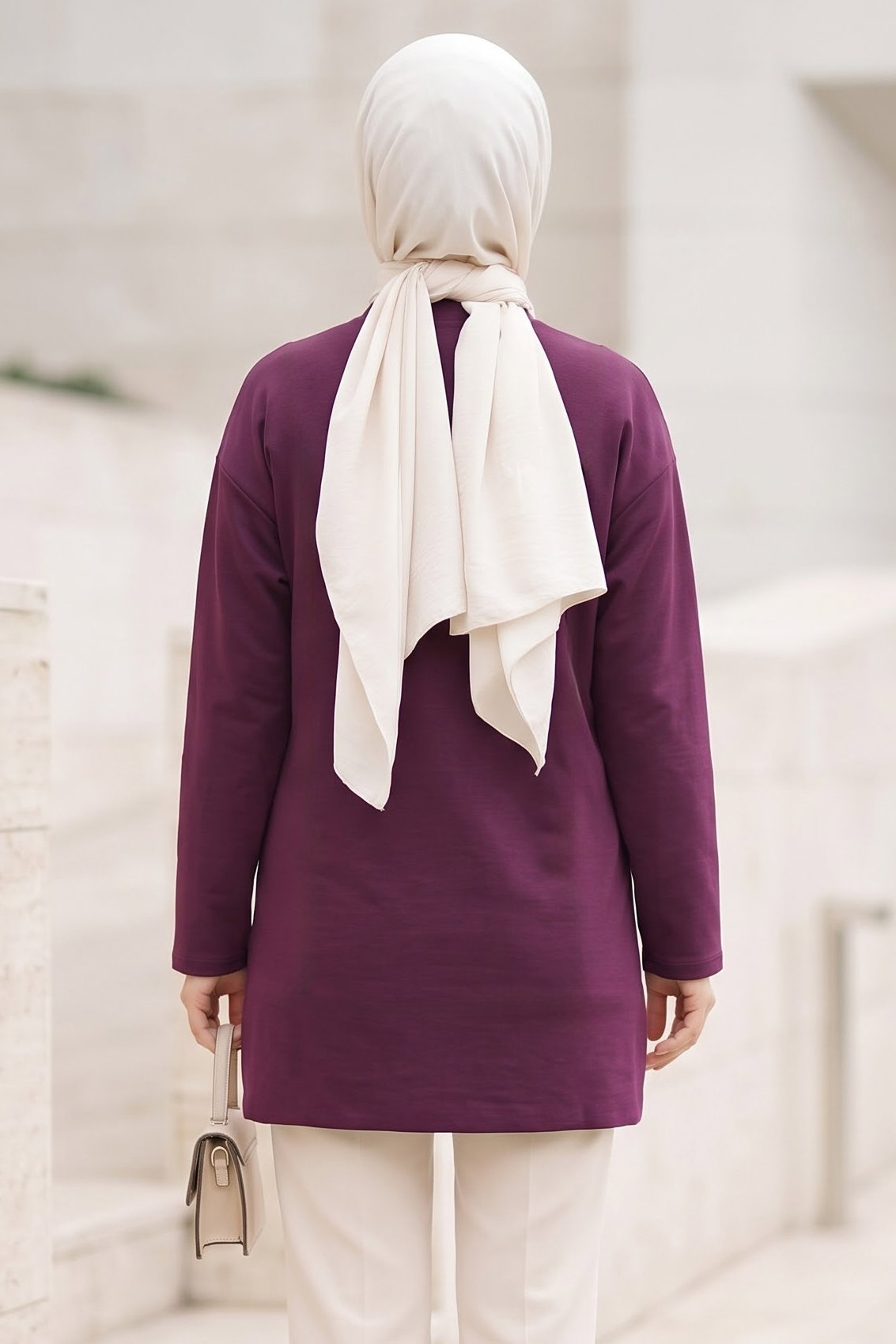 Çİft Fermuar Detaylı Oysh Modal Tunik Mürdüm - 29298-MURDUM - 3