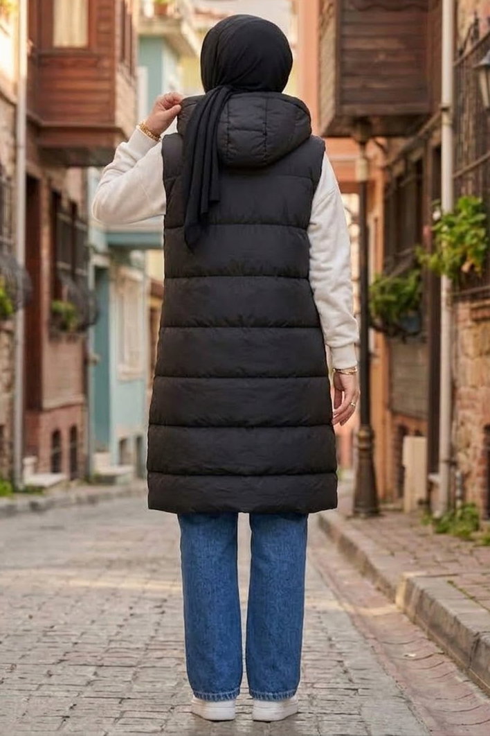 Çift Taraflı Şişme Yelek Taba - 28937-TABA - 5