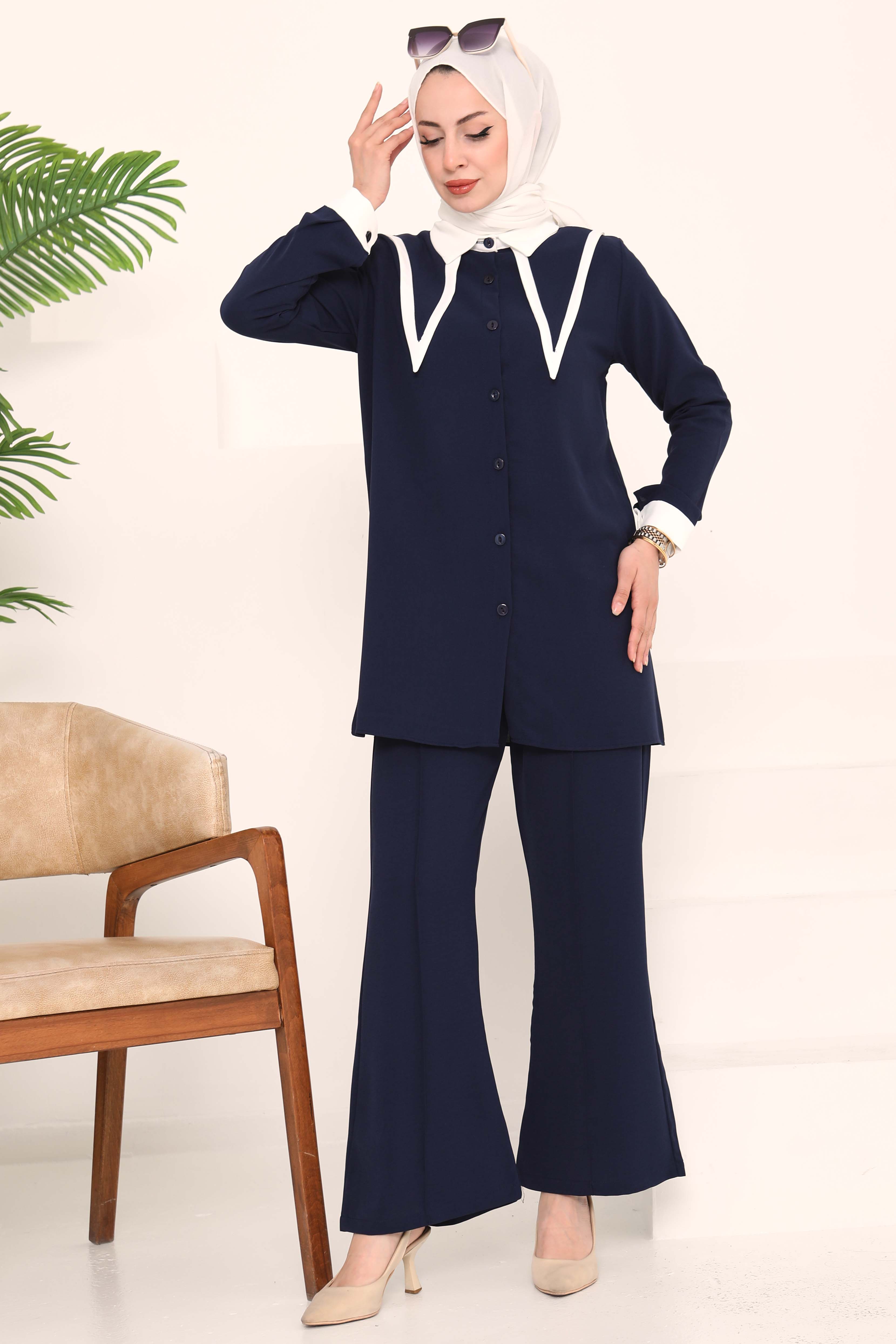 Çift Yakalı Linda Takım - 27020 - 2