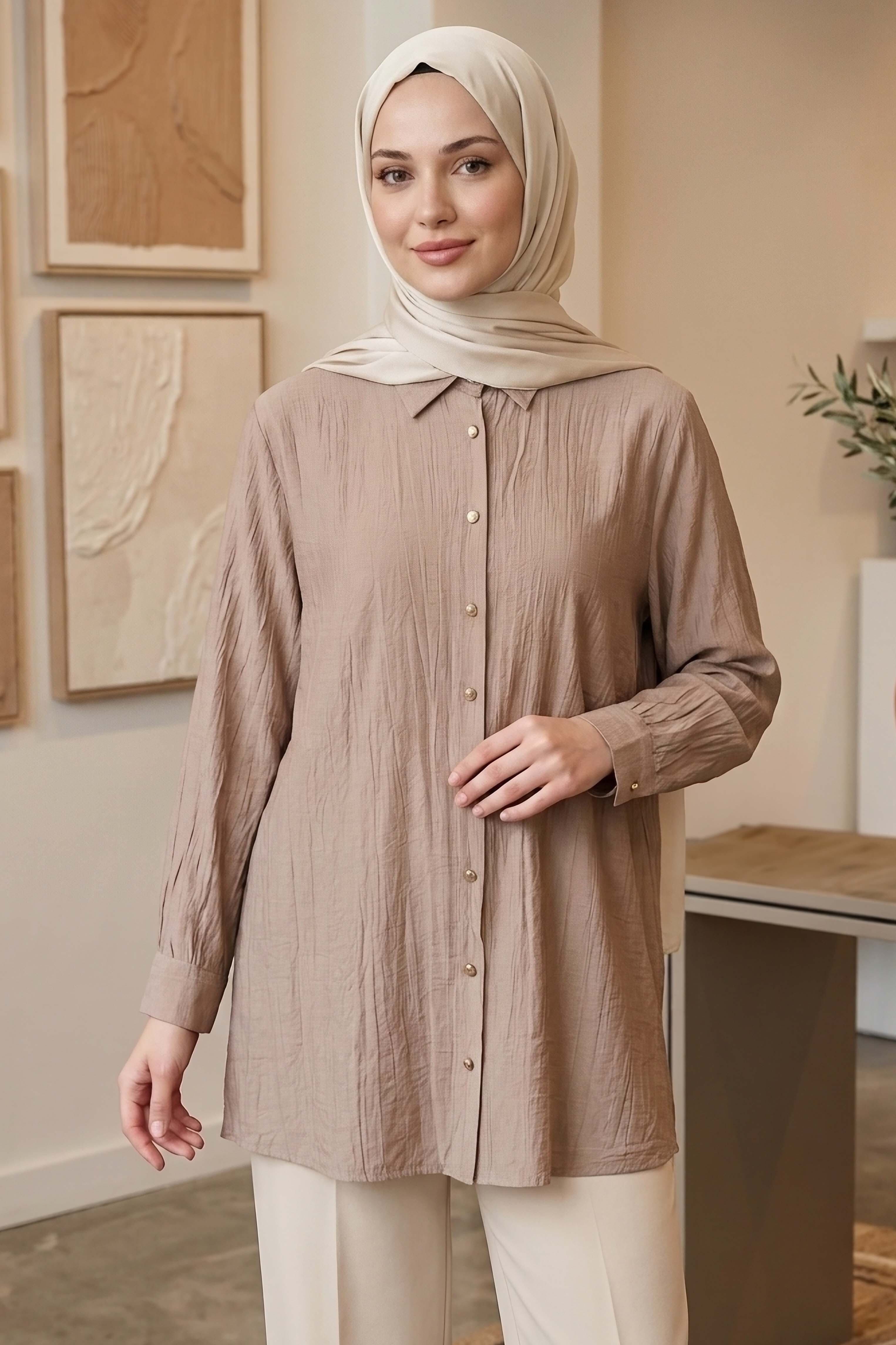 Çilek Tunik - 1308-BEJ - 1