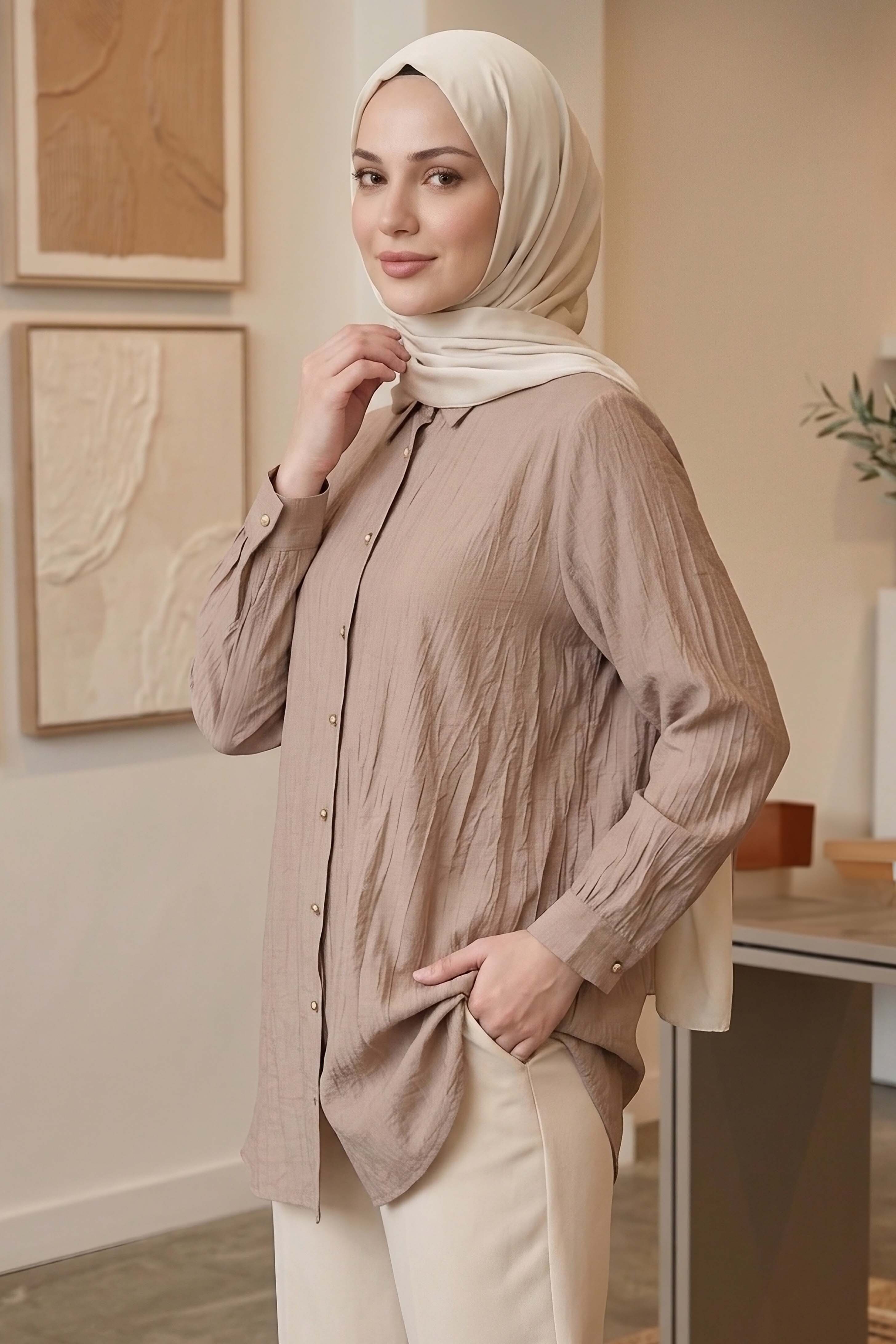 Çilek Tunik - 1308-BEJ - 2