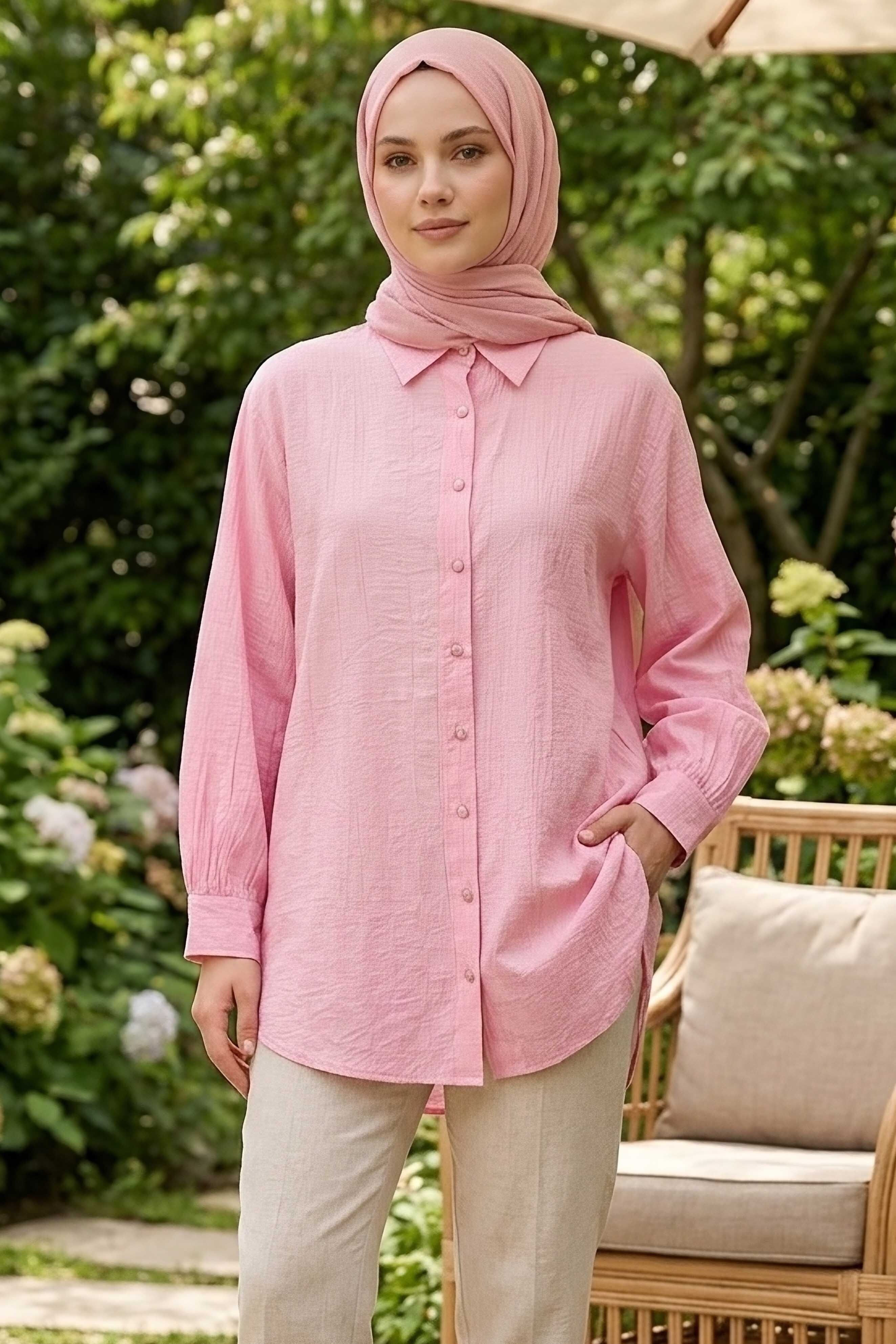 Çilek Tunik - 1308-PEMBE - 2