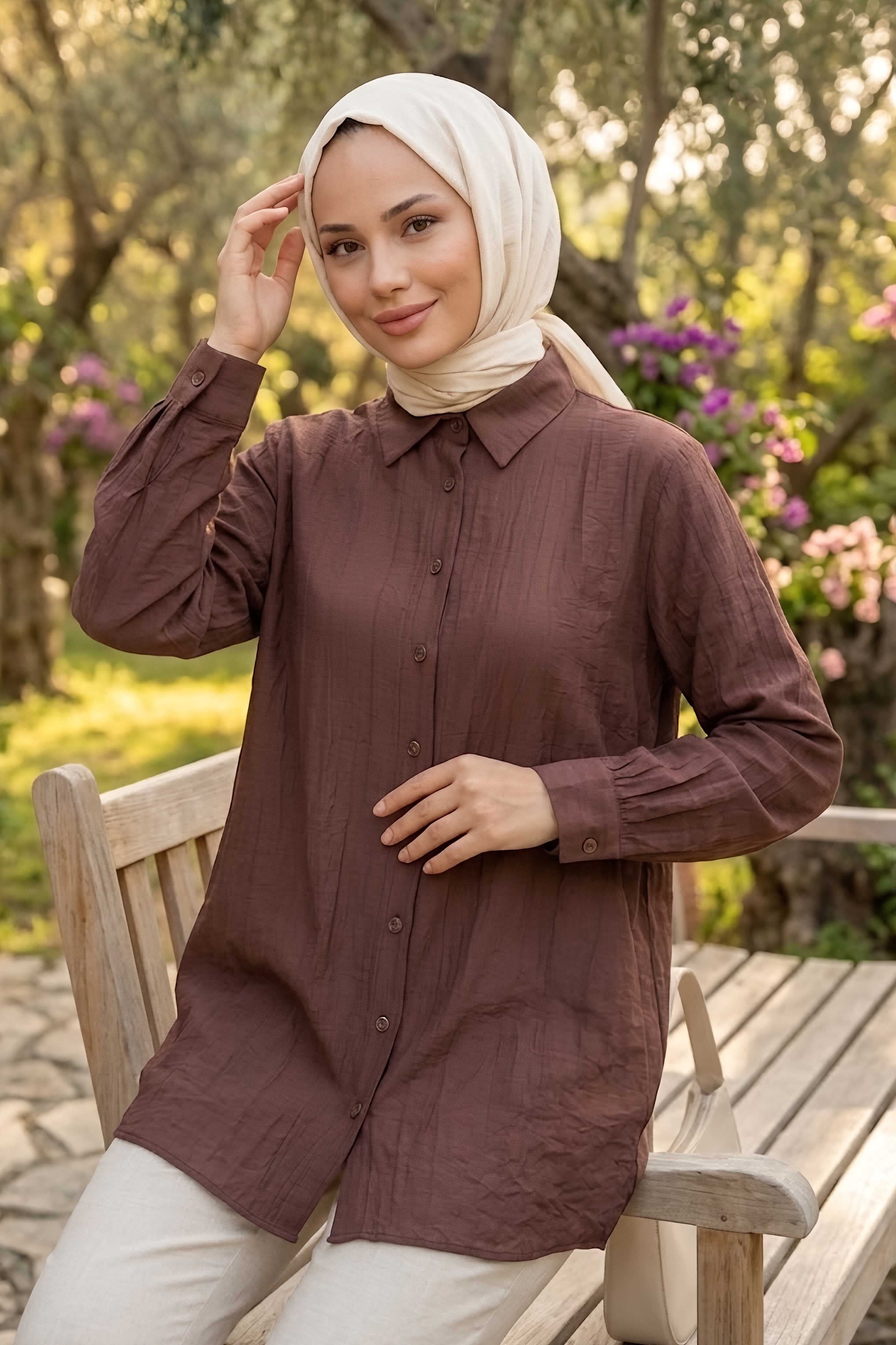 Çilek Tunik Kahve - 1308-KAHVE - 2