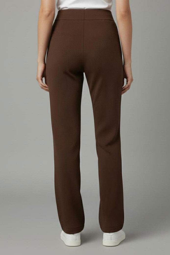 Çımalı Cepli Krep Pantolon - 28167-KAHVE - TOFİSA