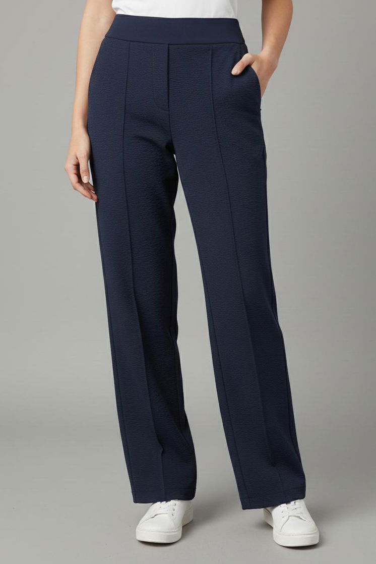 Çımalı Cepli Krep Pantolon - 28167-LACIVERT - 2