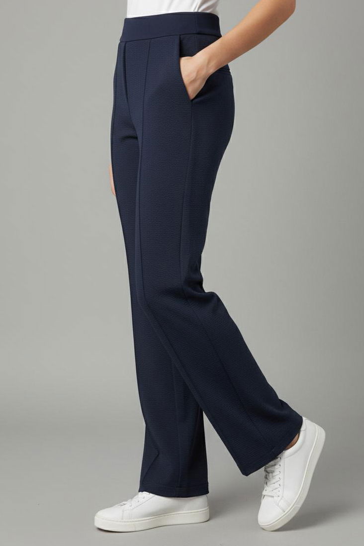 Çımalı Cepli Krep Pantolon - 28167-LACIVERT - TOFİSA