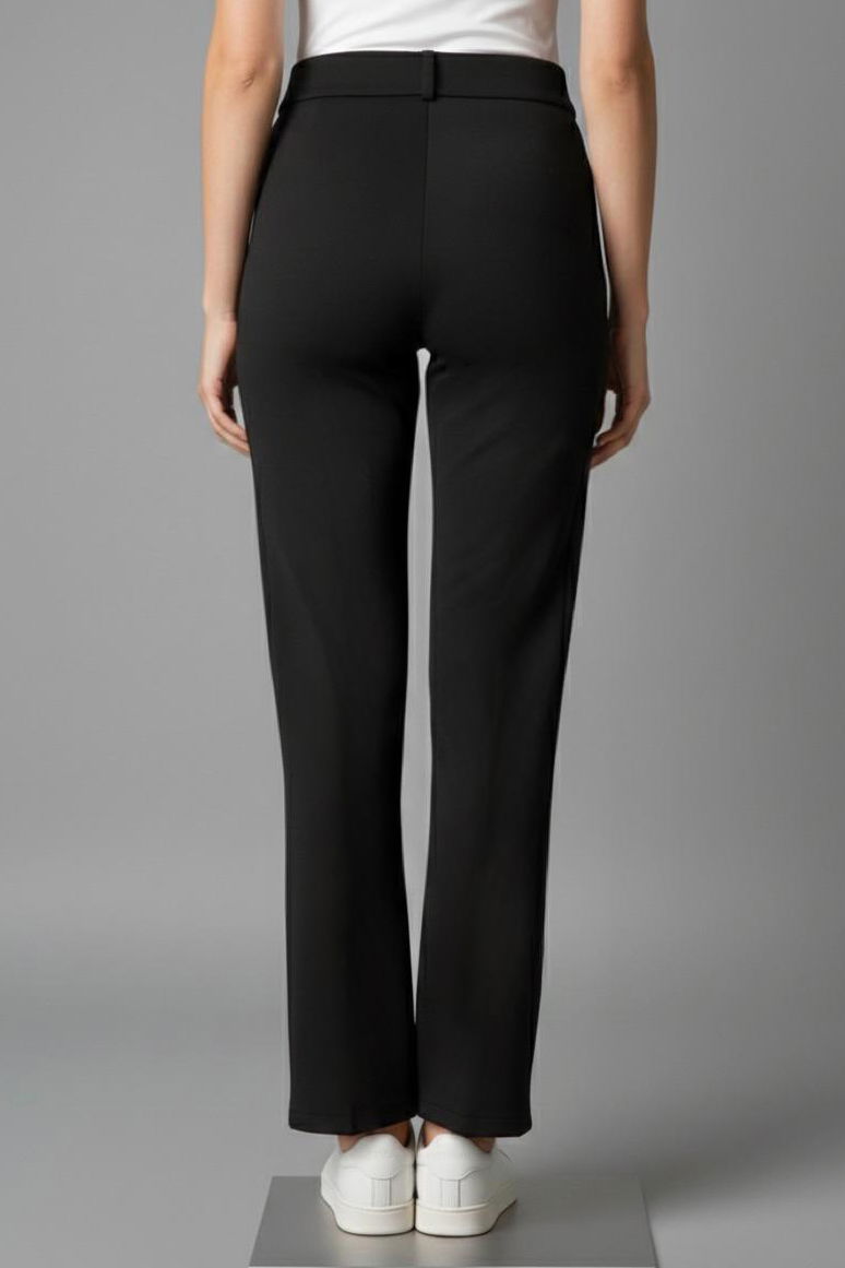 Çımalı Cepli Krep Pantolon - 28167-SIYAH - 3