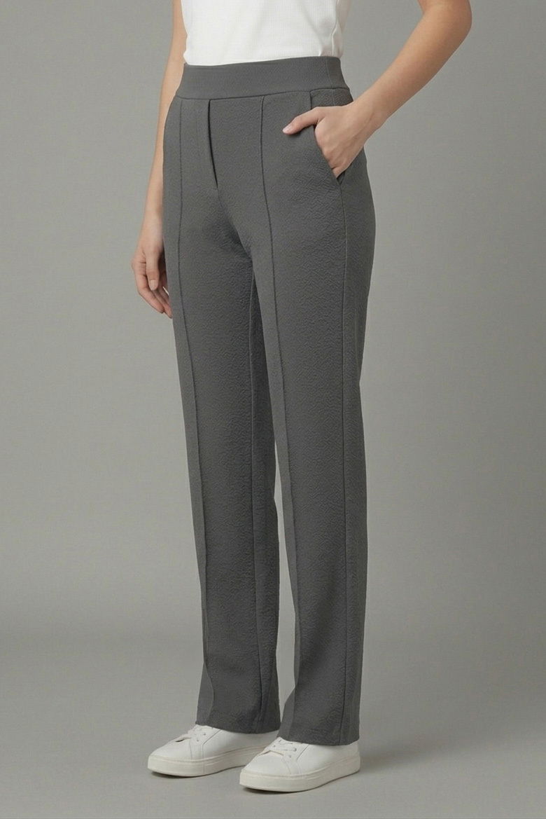 Çımalı İspanyol Paça Krep Pantolon - 27623-FUME - 2