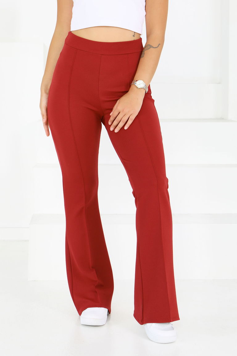 Çımalı İspanyol Paça Krep Pantolon - 27623 - TOFİSA