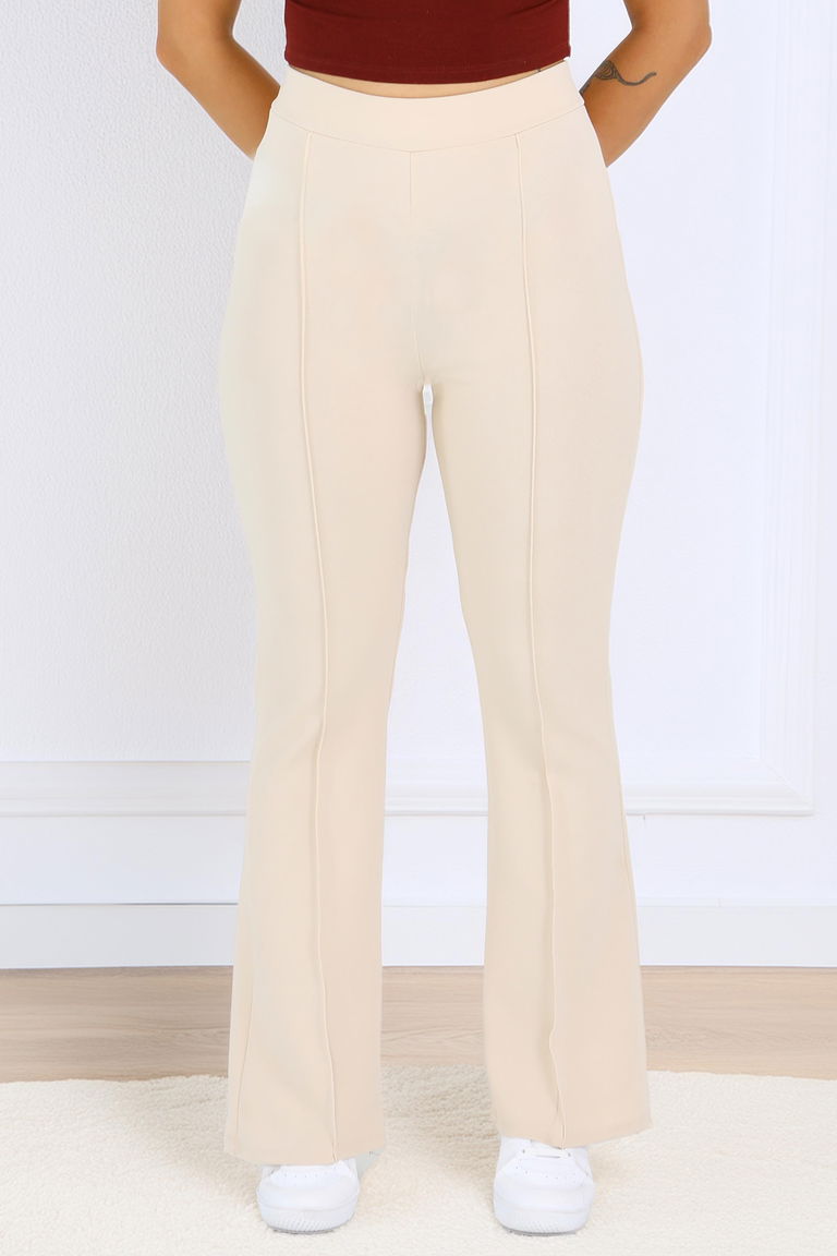 Çımalı İspanyol Paça Krep Pantolon - 27623 - TOFİSA