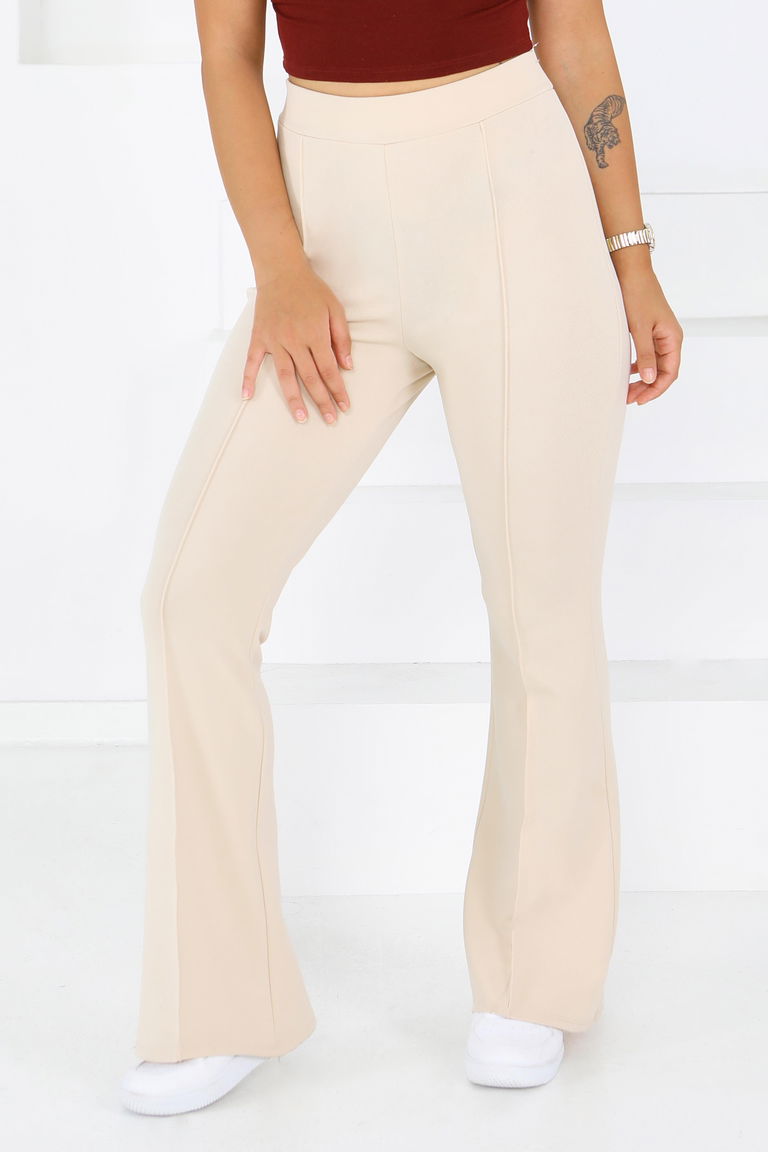 Çımalı İspanyol Paça Krep Pantolon - 27623 - TOFİSA