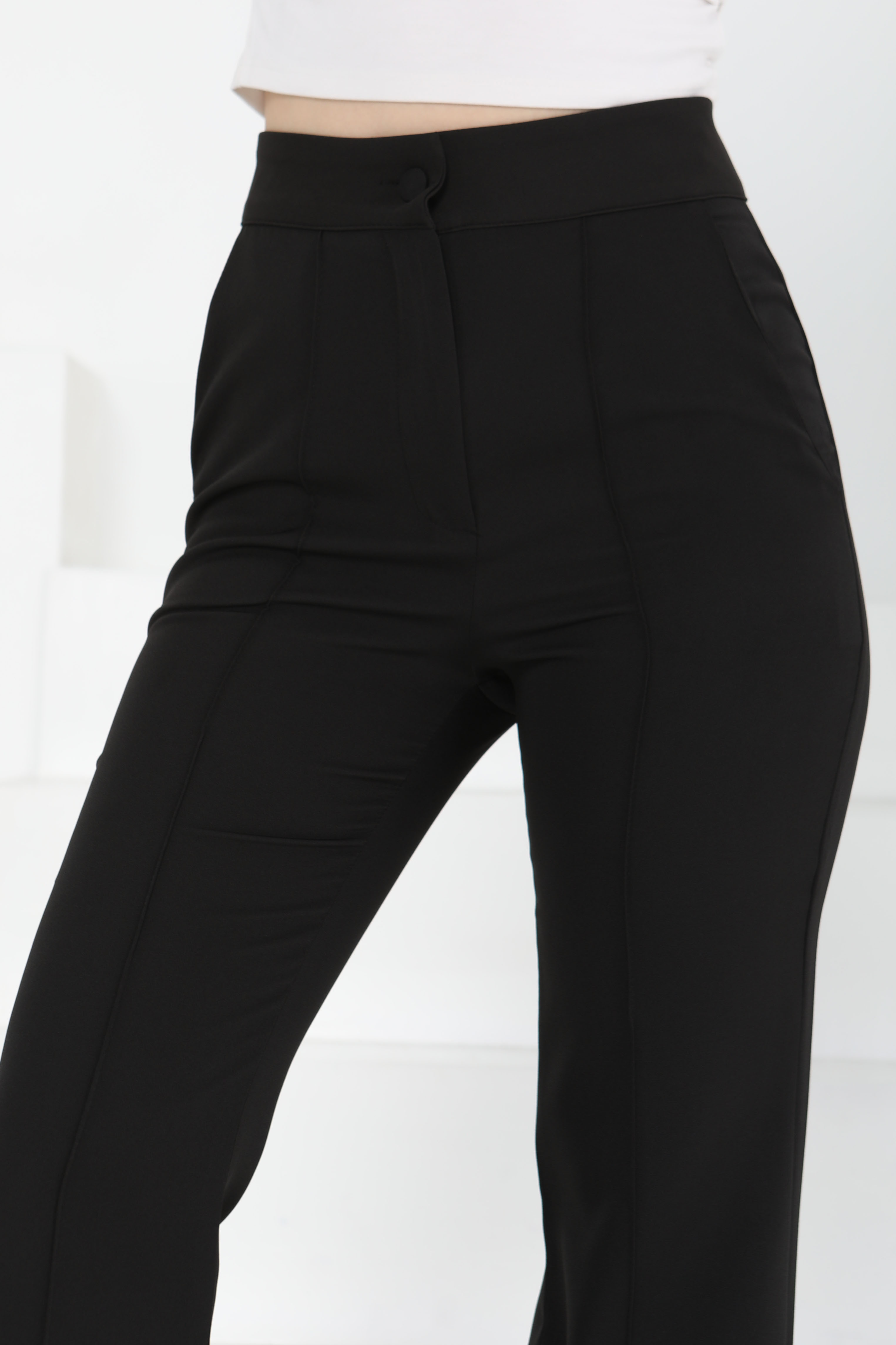 Çımalı Kumaş Pantolon Siyah - 27247 - 7