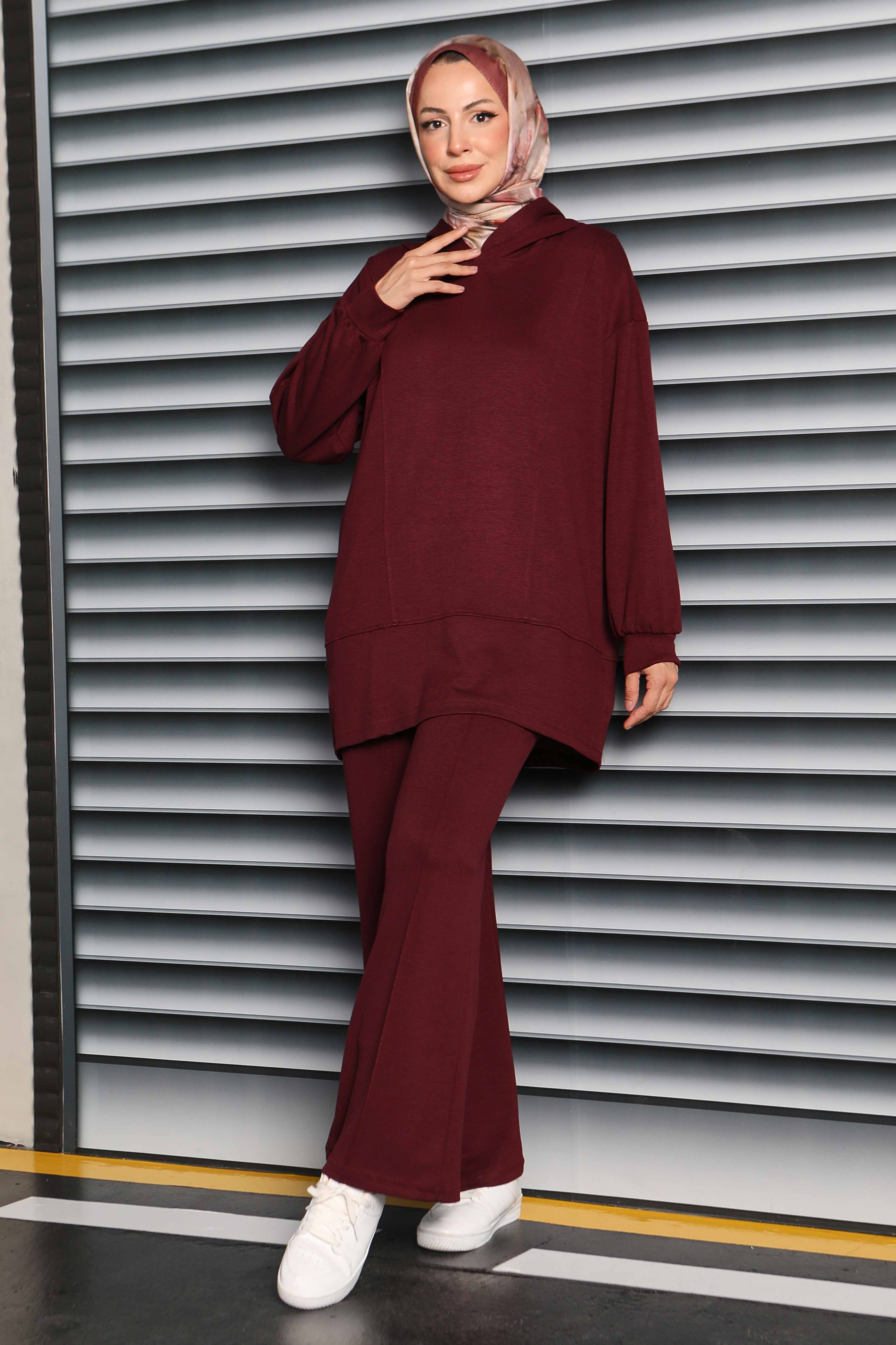 Çımalı Modal İkili Takım - 27707-BORDO - 2