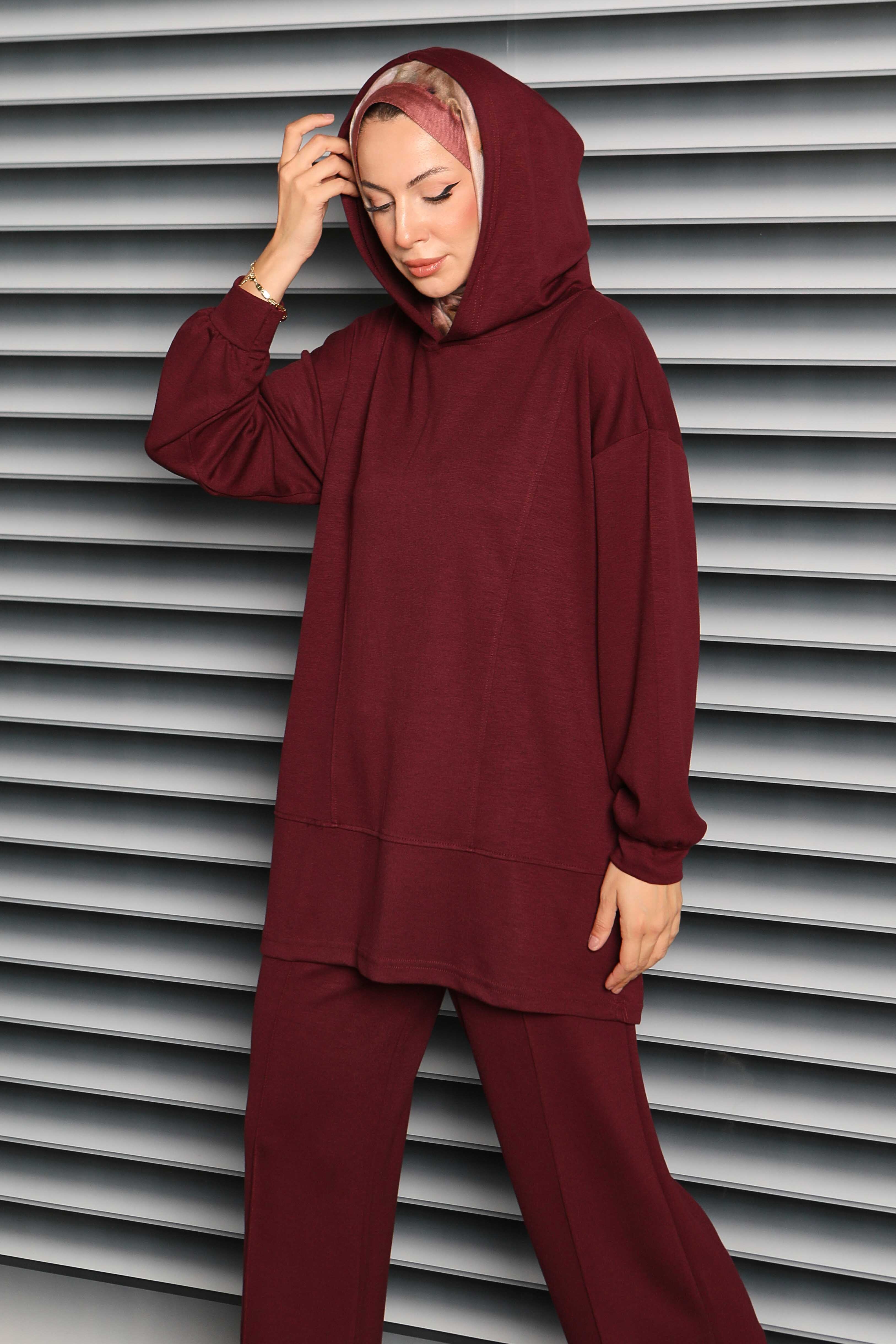 Çımalı Modal İkili Takım - 27707-BORDO - 4