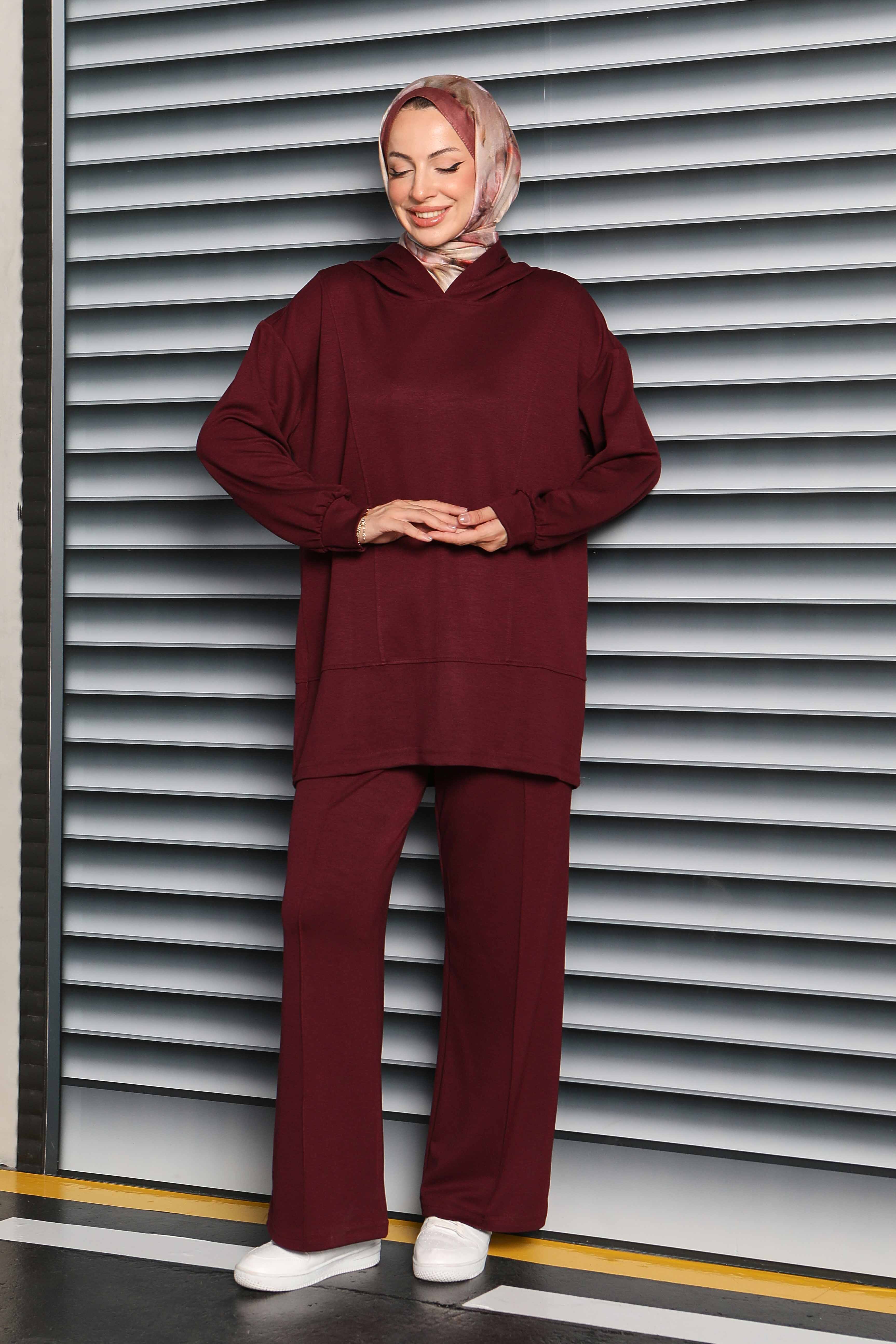 Çımalı Modal İkili Takım - 27707-BORDO - 5