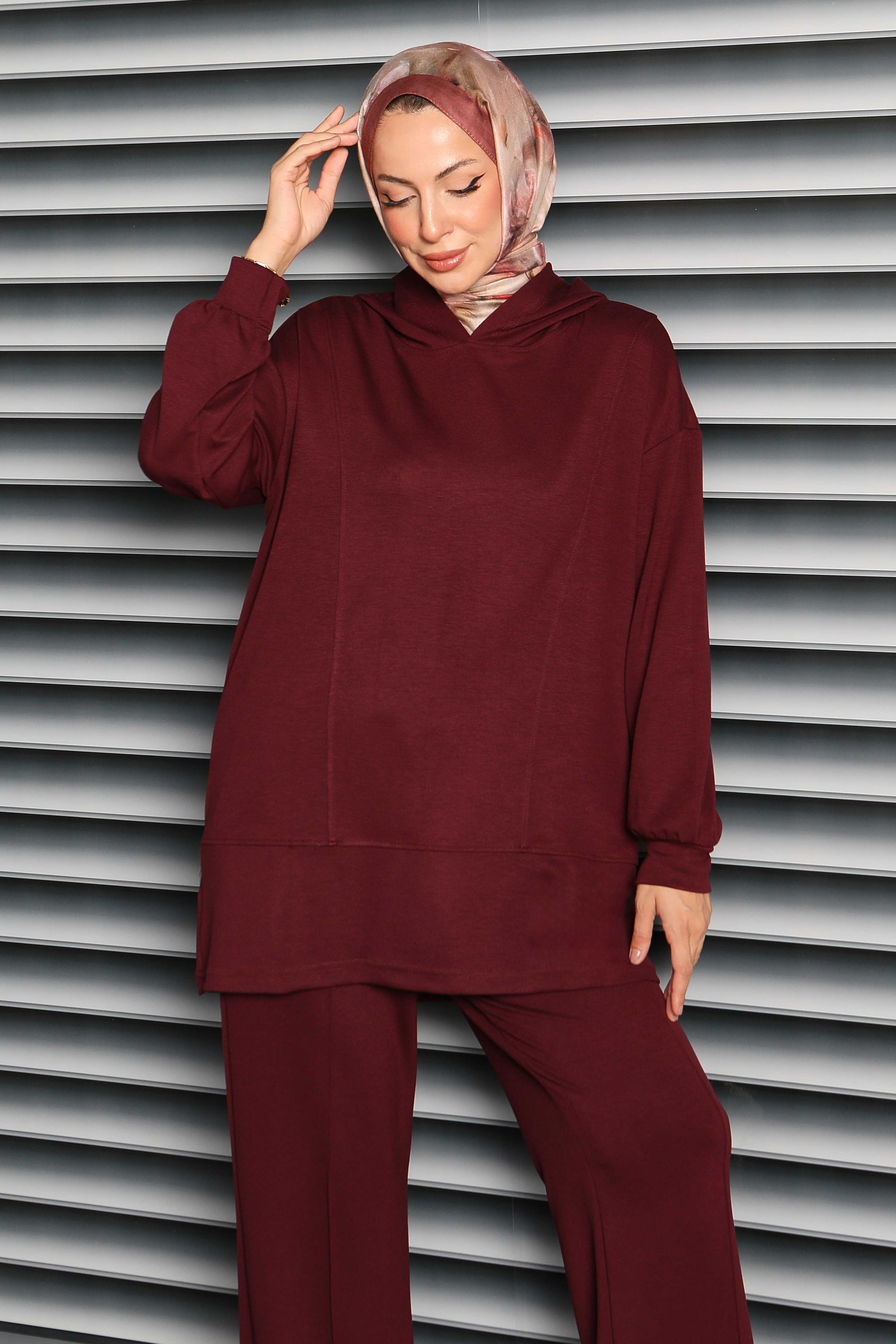 Çımalı Modal İkili Takım - 27707-BORDO - 6