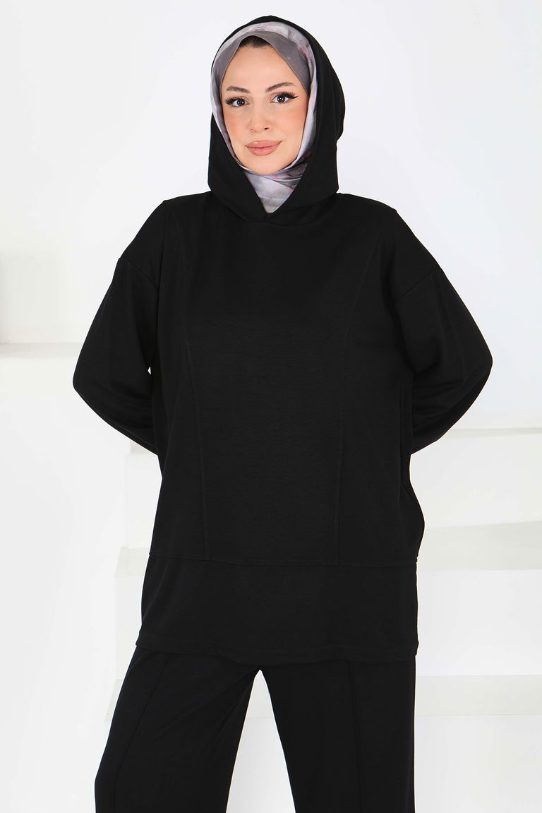 Çımalı Modal İkili Takım - 27707-SIYAH - TOFİSA