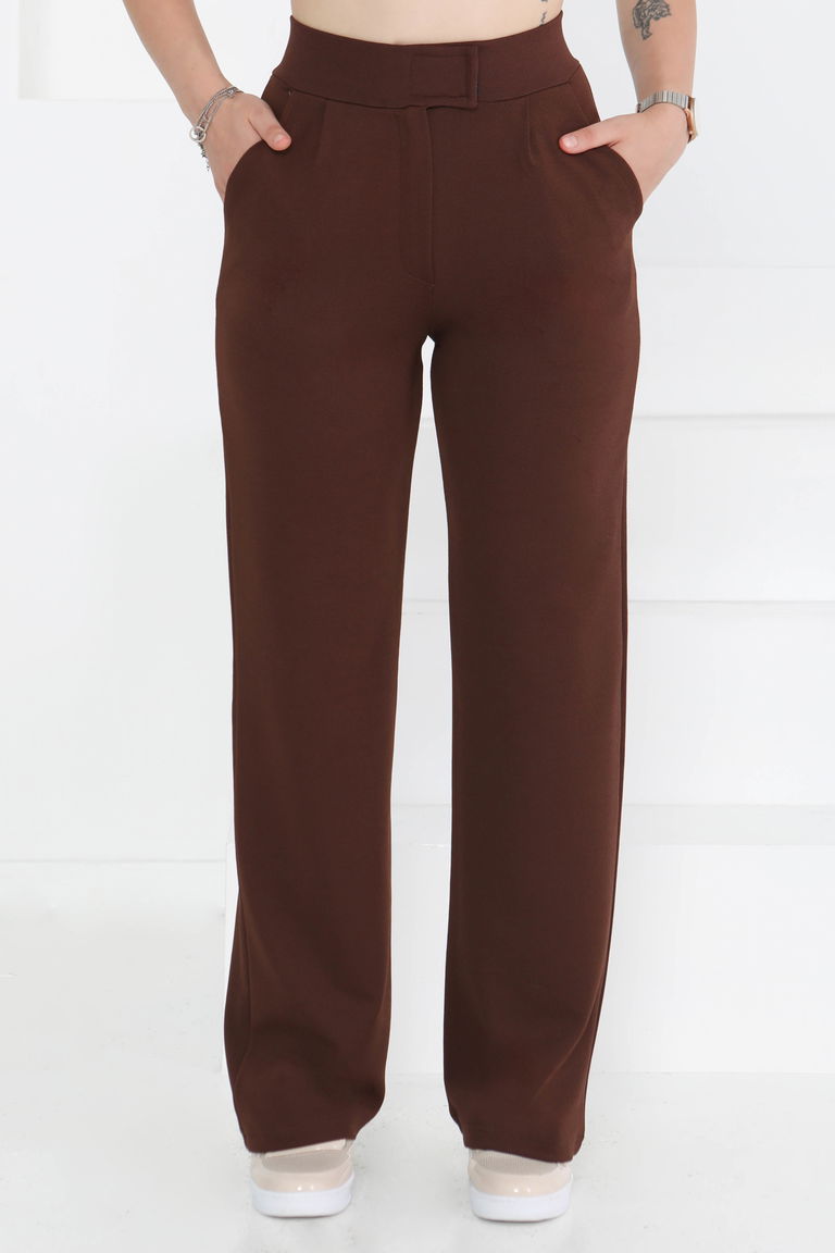 Cırtlı Spor Pantolon Kahve - 27351 - TOFİSA