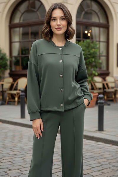 Çıtçıtlı Modaal İkili Takım - 28061-HAKI 