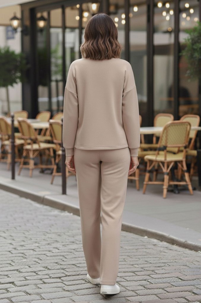 Çıtçıtlı Modaal İkili Takım - 28061-KREM - TOFİSA