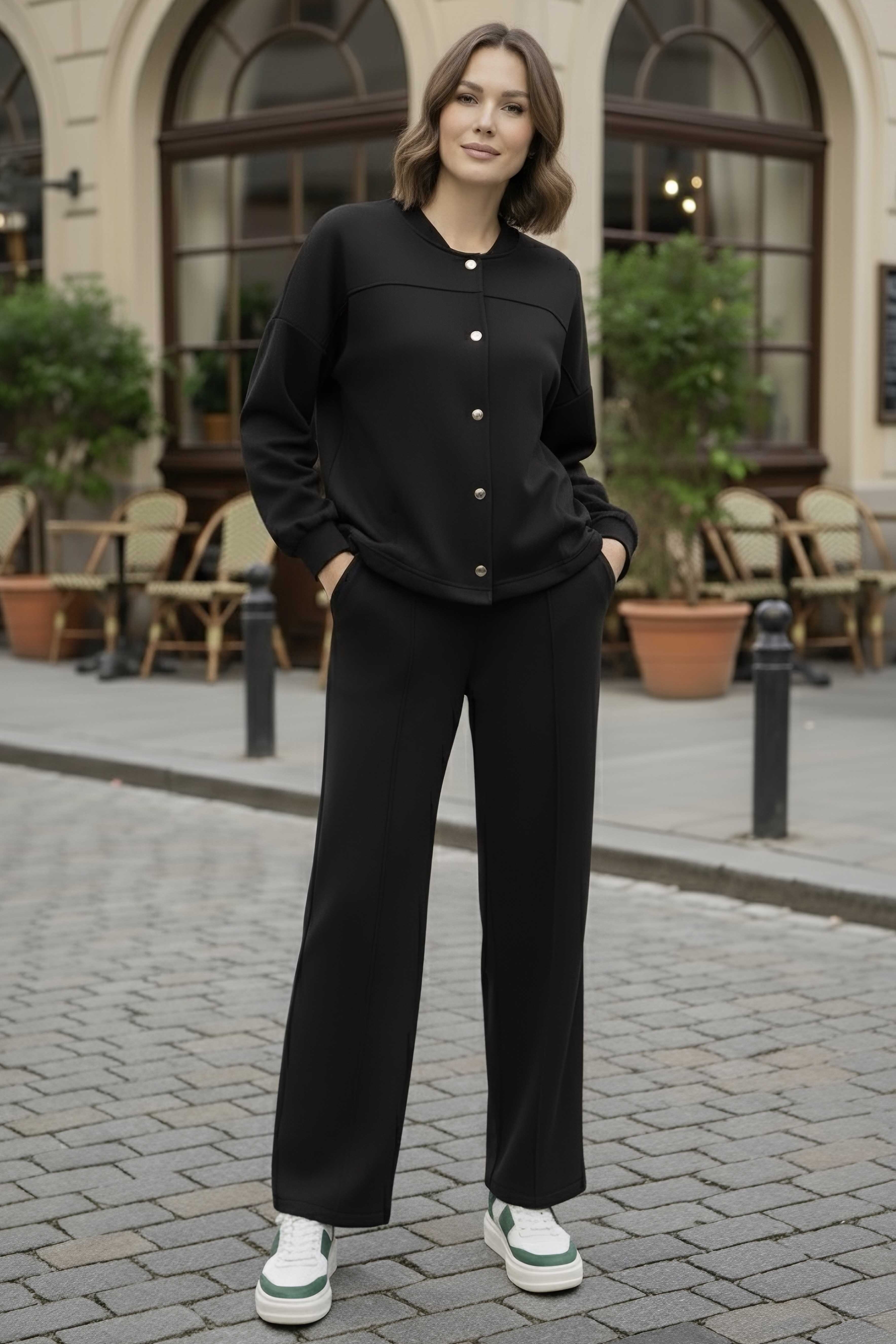 Çıtçıtlı Modaal İkili Takım - 28061-SIYAH - 1