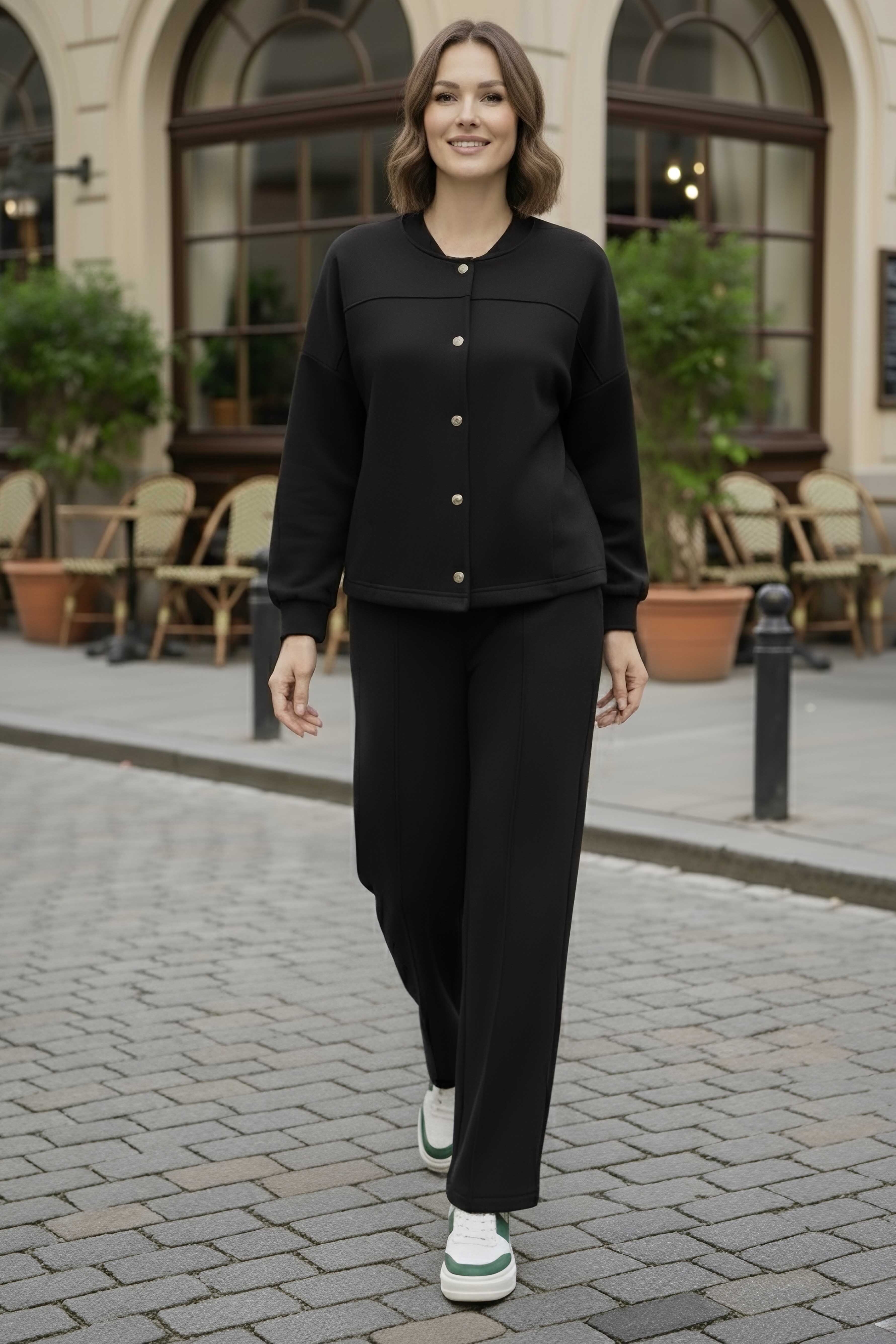 Çıtçıtlı Modaal İkili Takım - 28061-SIYAH - 2