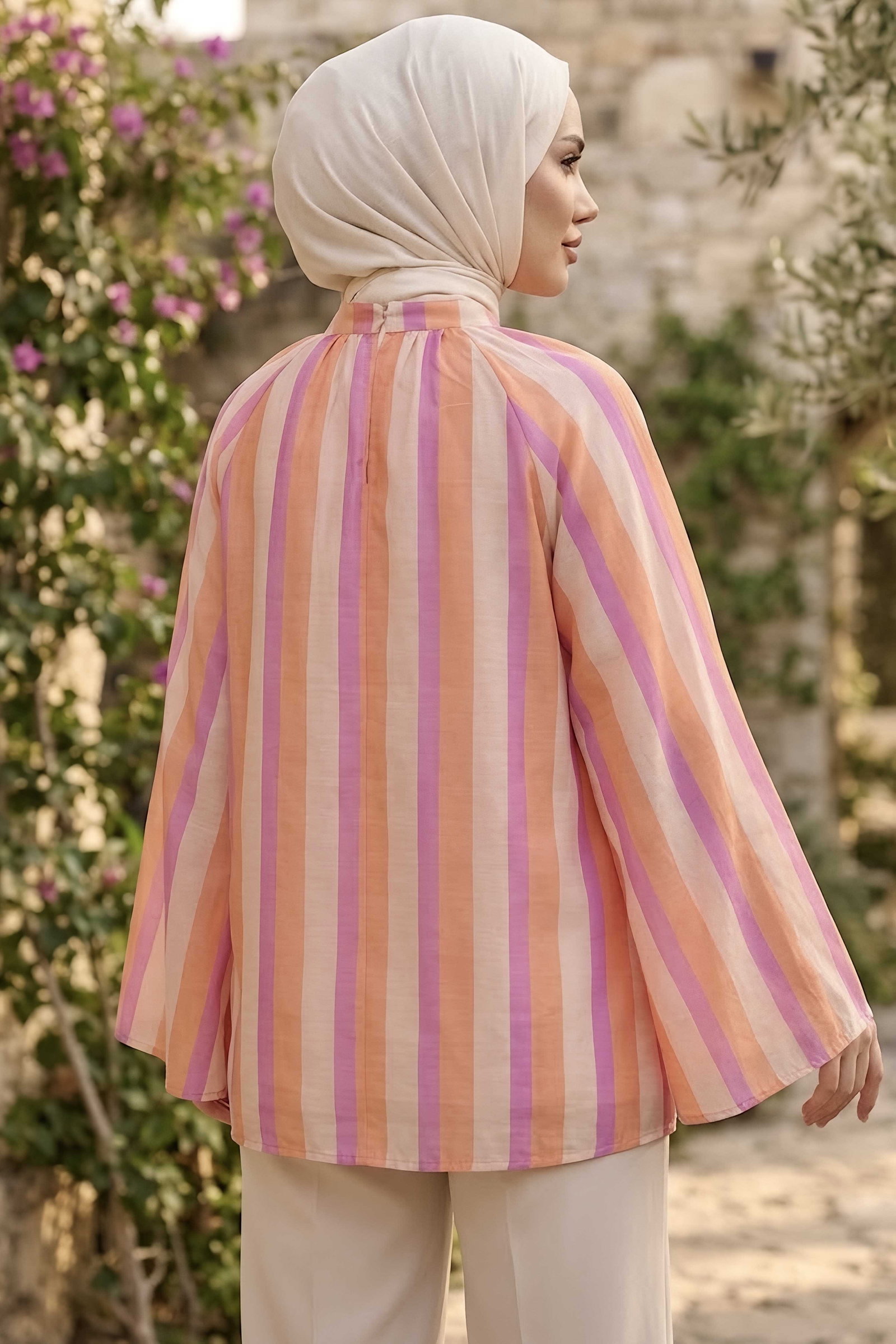 Çizgili Astarlı Tunik Renkli - KSZ28913-RENKLI - 3