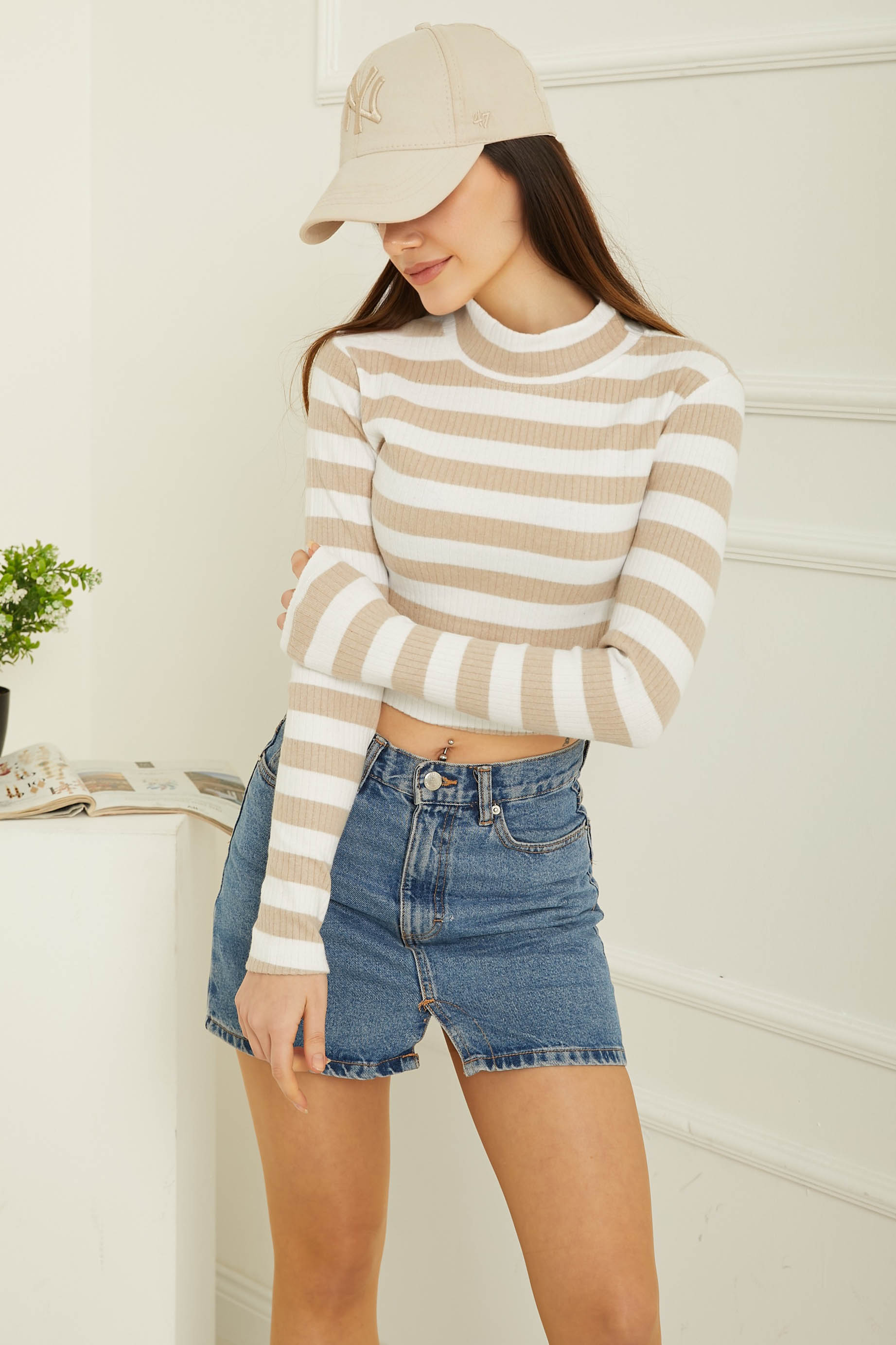 Çizgili Crop Bady - 26772 - 1