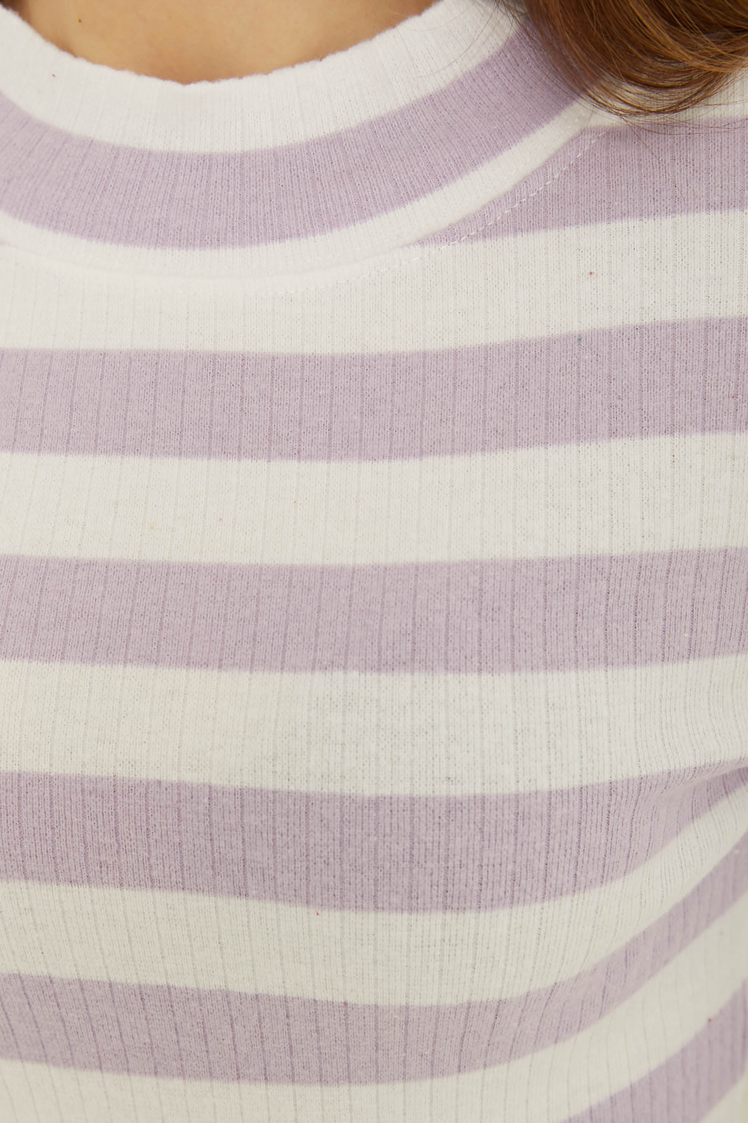 Çizgili Crop Bady Lila - 26772 - 5