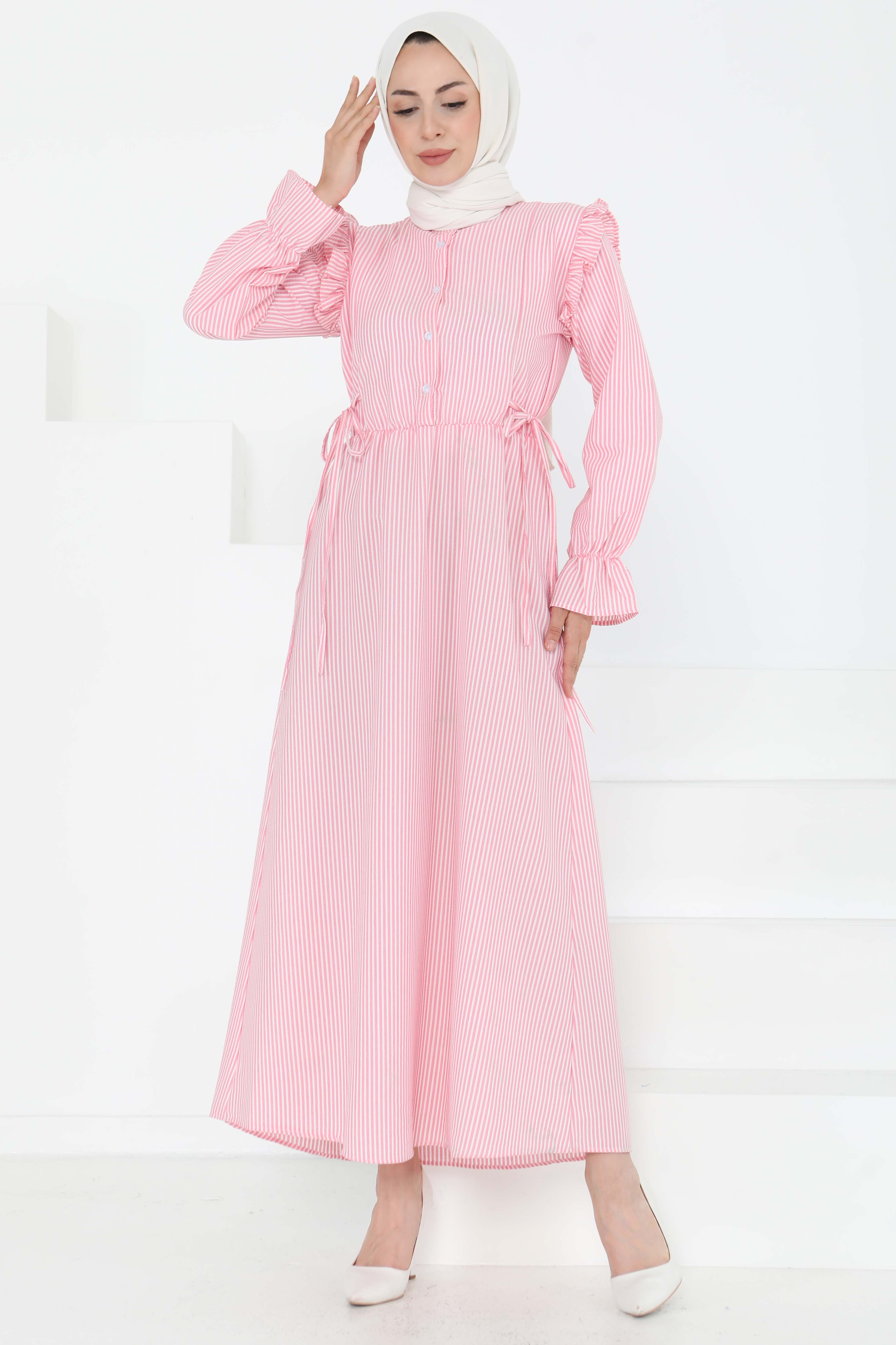 Çizgili Elbise - 27187 - 2