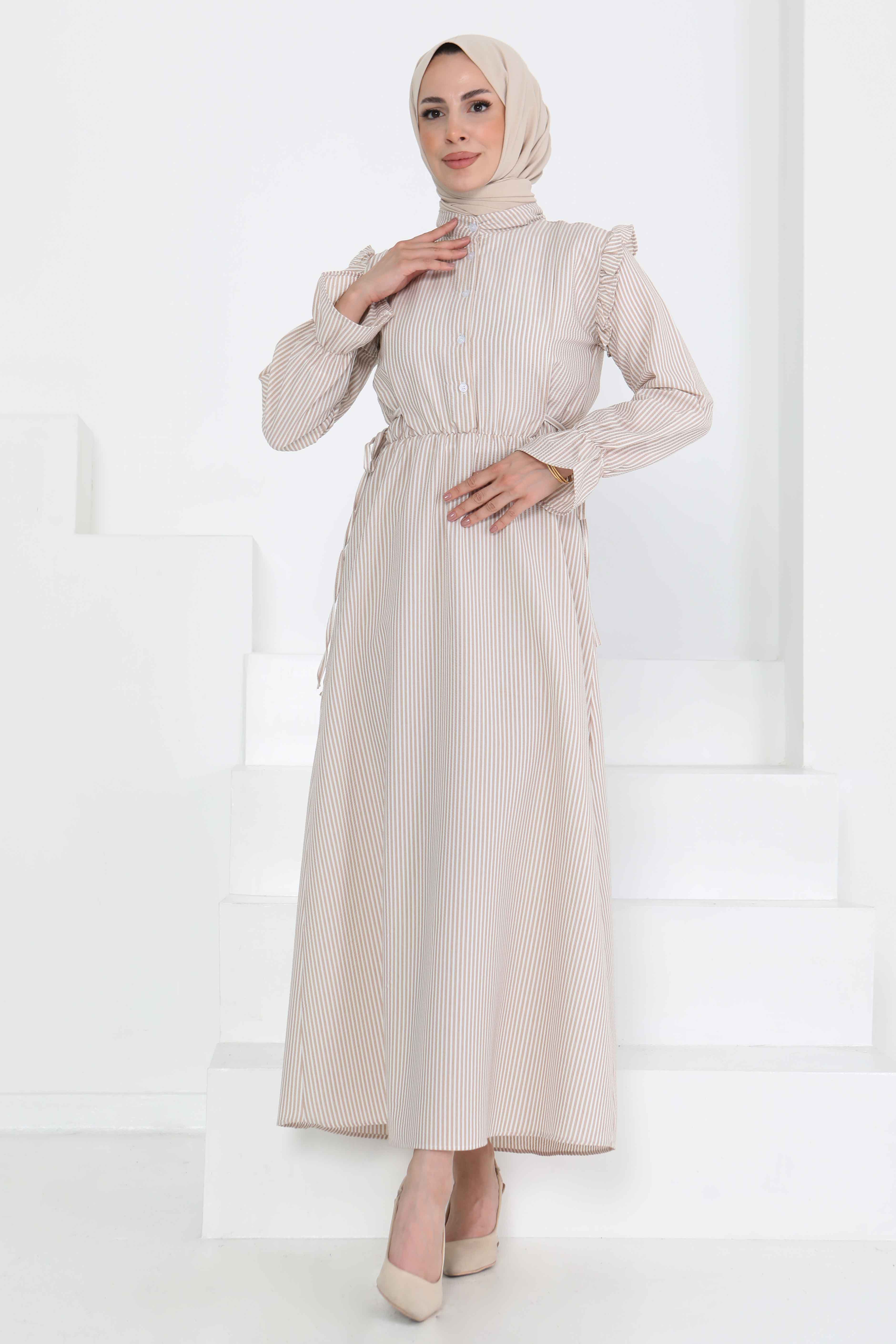 Çizgili Elbise - 27187 - 1