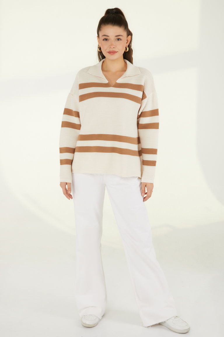 Çizgili Fitilli Trkio Kazak - 27634 - TOFİSA