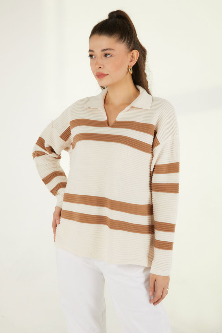 Çizgili Fitilli Trkio Kazak - 27634 - TOFİSA