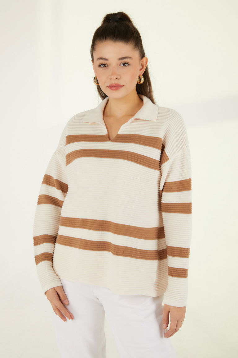 Çizgili Fitilli Trkio Kazak - 27634 - TOFİSA