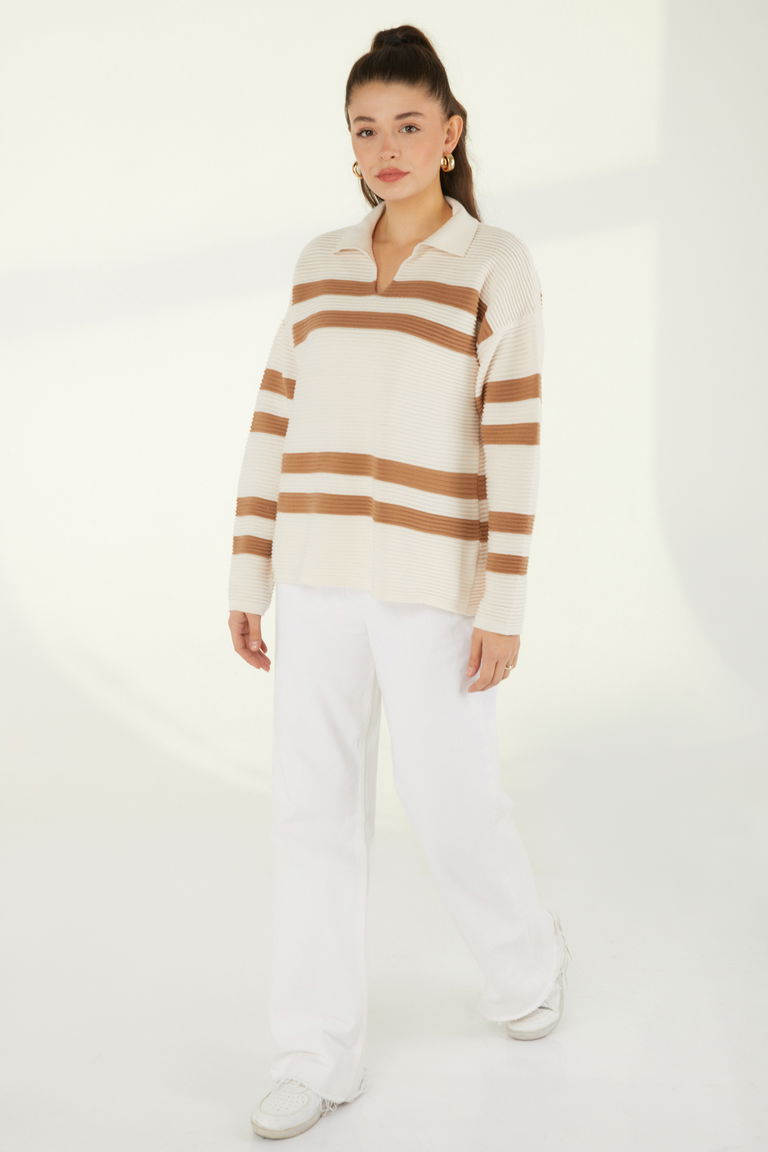 Çizgili Fitilli Trkio Kazak - 27634 - TOFİSA