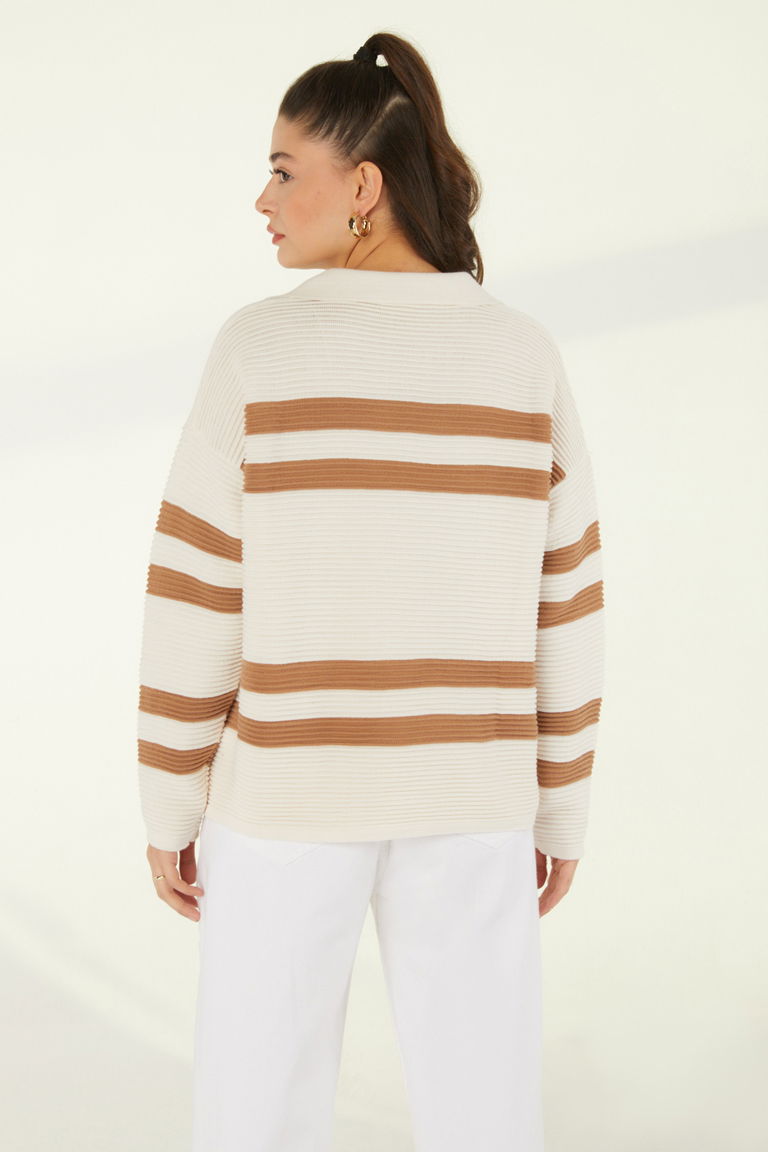 Çizgili Fitilli Trkio Kazak - 27634 - TOFİSA