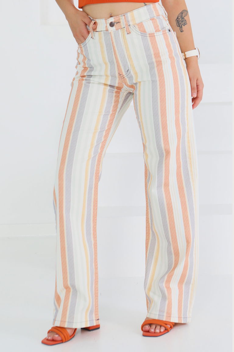 Çizgili Palazzo Pantolon - 27463 - TOFİSA
