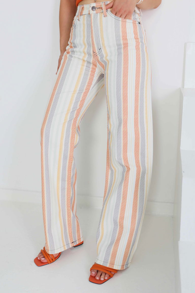 Çizgili Palazzo Pantolon - 27463 - TOFİSA