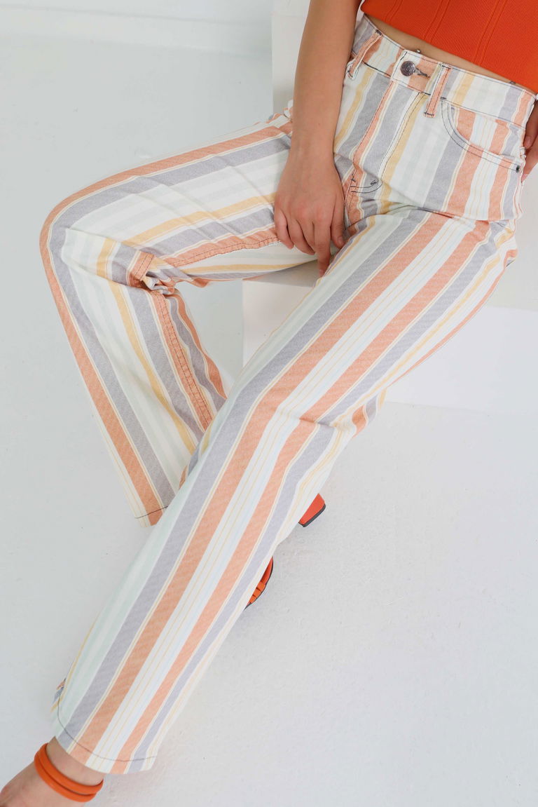 Çizgili Palazzo Pantolon - 27463 - TOFİSA