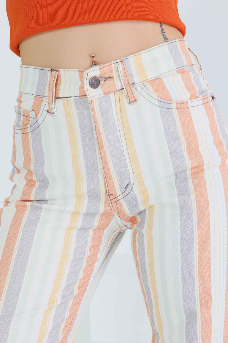 Çizgili Palazzo Pantolon - 27463 - TOFİSA
