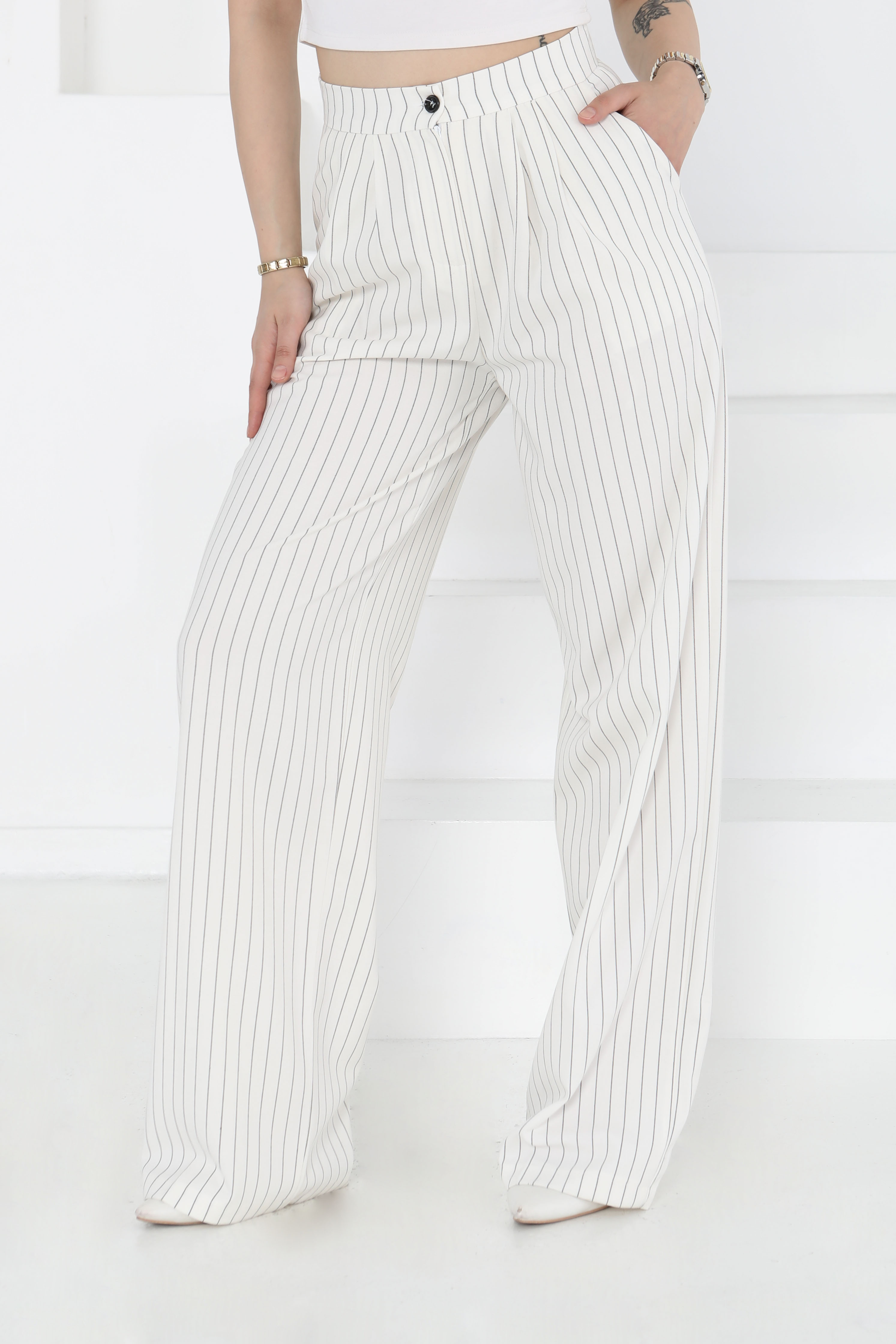 Çizgili Pantolon - 27248 - 3