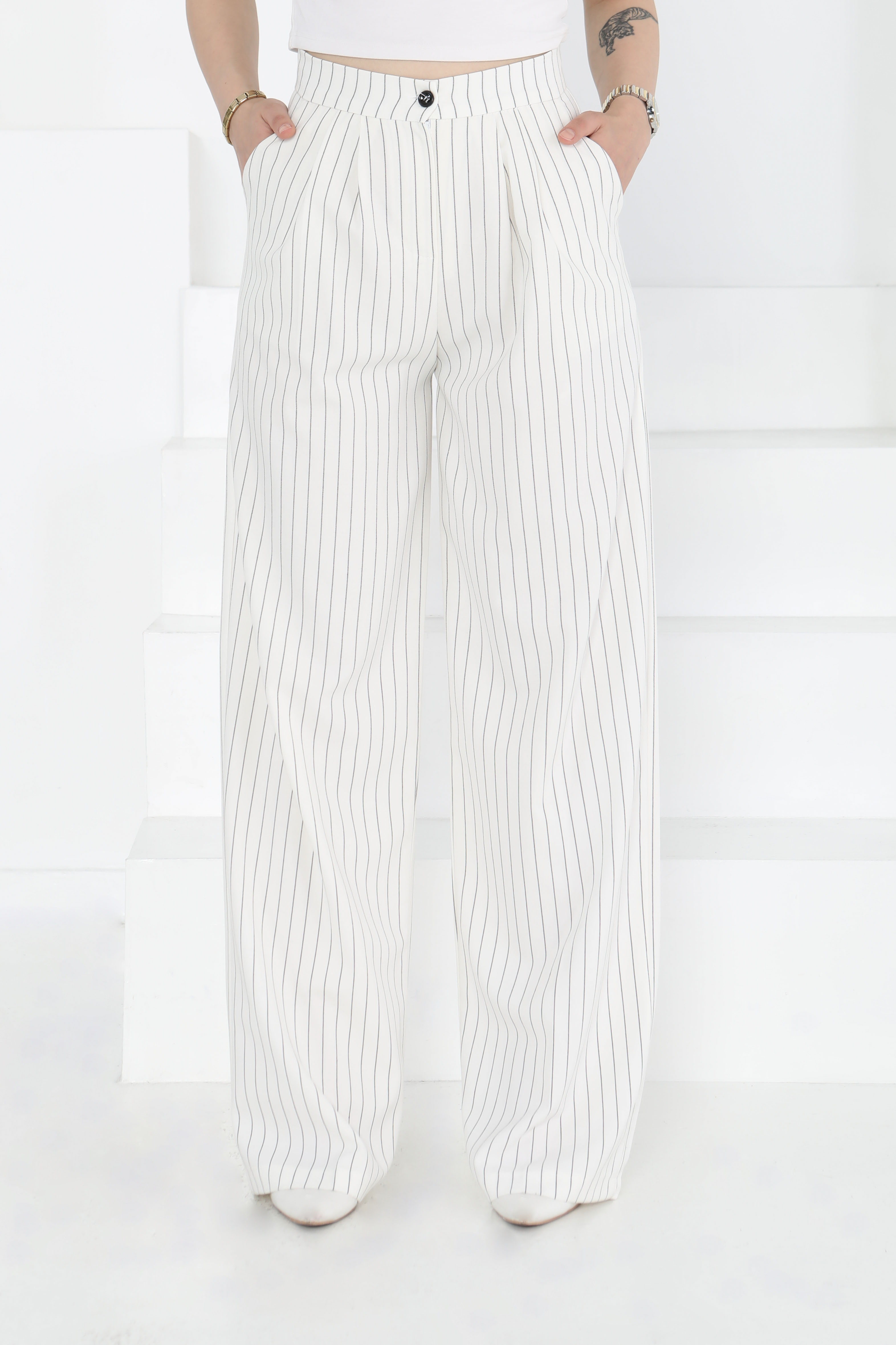 Çizgili Pantolon - 27248 - 6